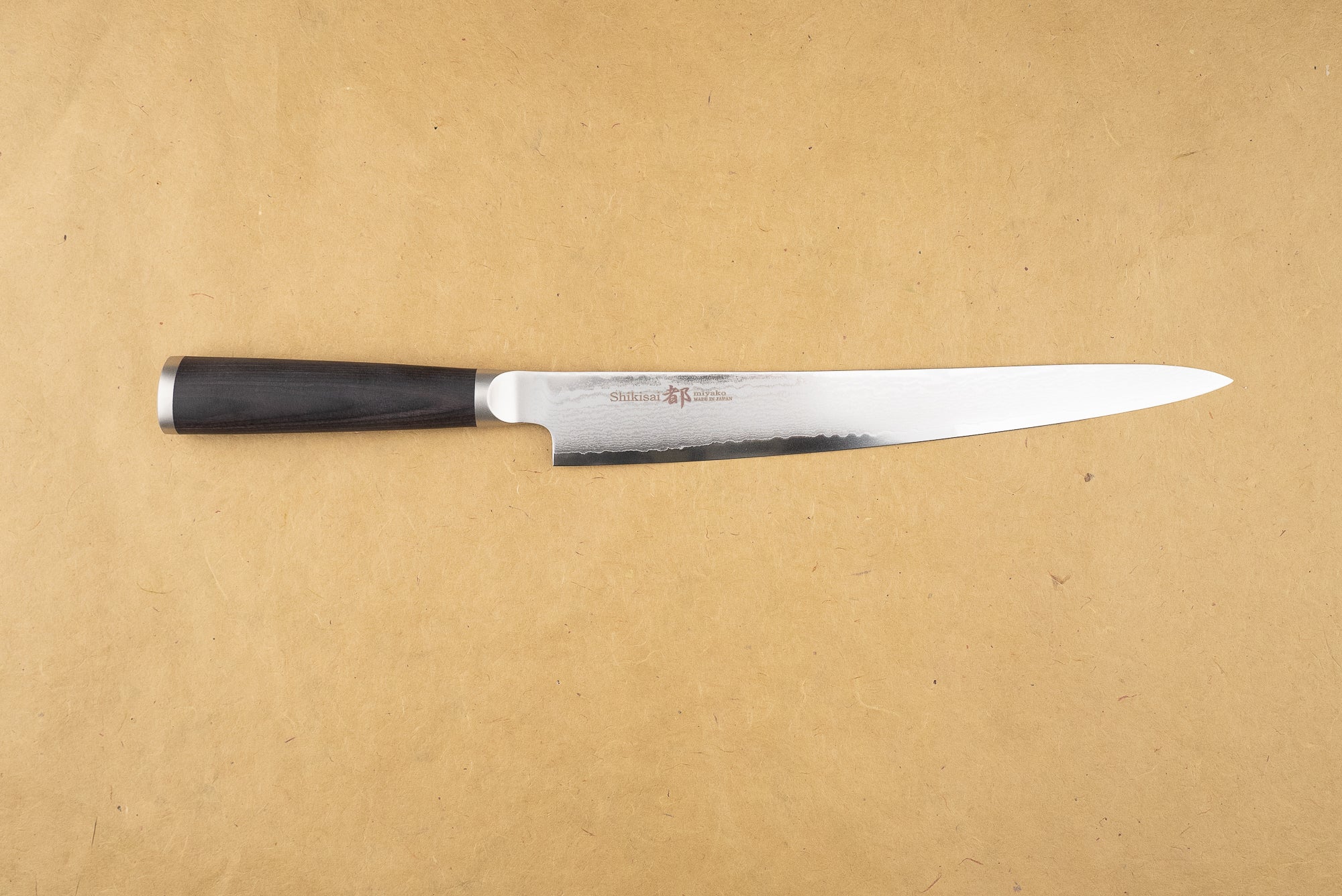 Premium Shizu Hamono Shikisai Miyako 240mm Sujihiki Slicing Knife - Japanese High-Carbon Steel Blade for Sushi, Roast Beef & Delicate Meat Cutting
