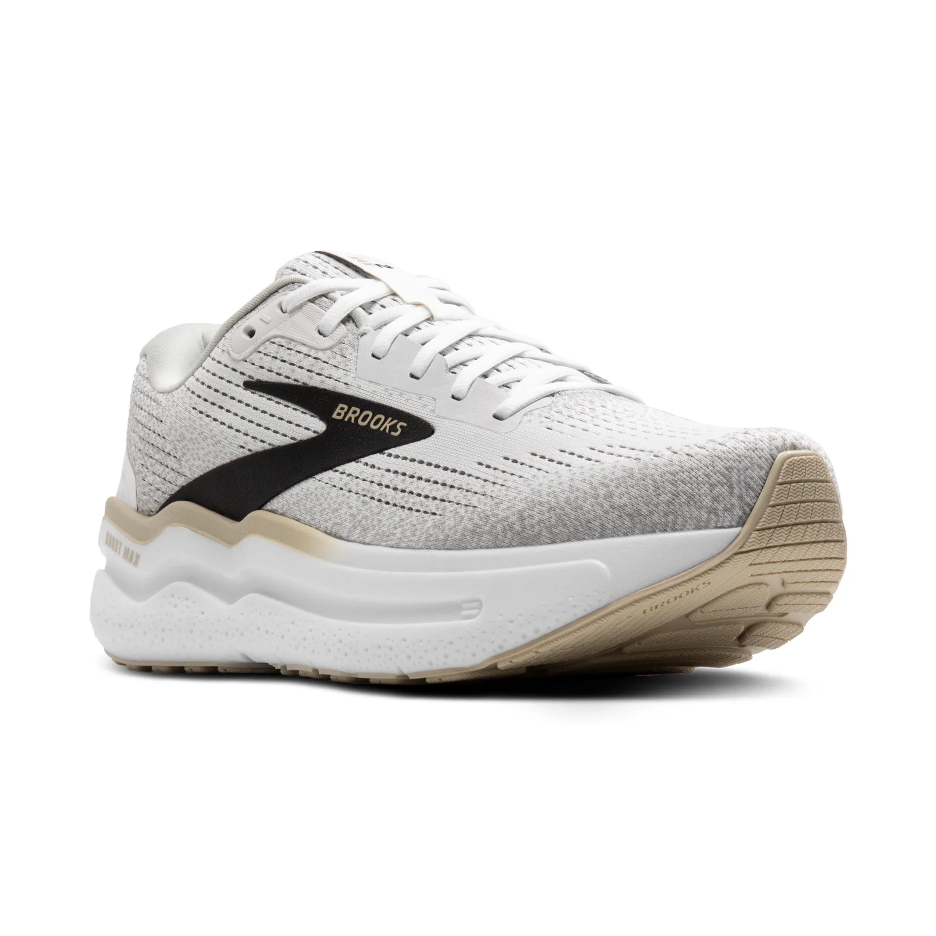 Nike Men's Ghost Max 2 Running Shoes - White/Pelican/Oyster Colorway | Lightweight Cushioned Sneakers for Jogging, Gym Workouts & Daily Wear