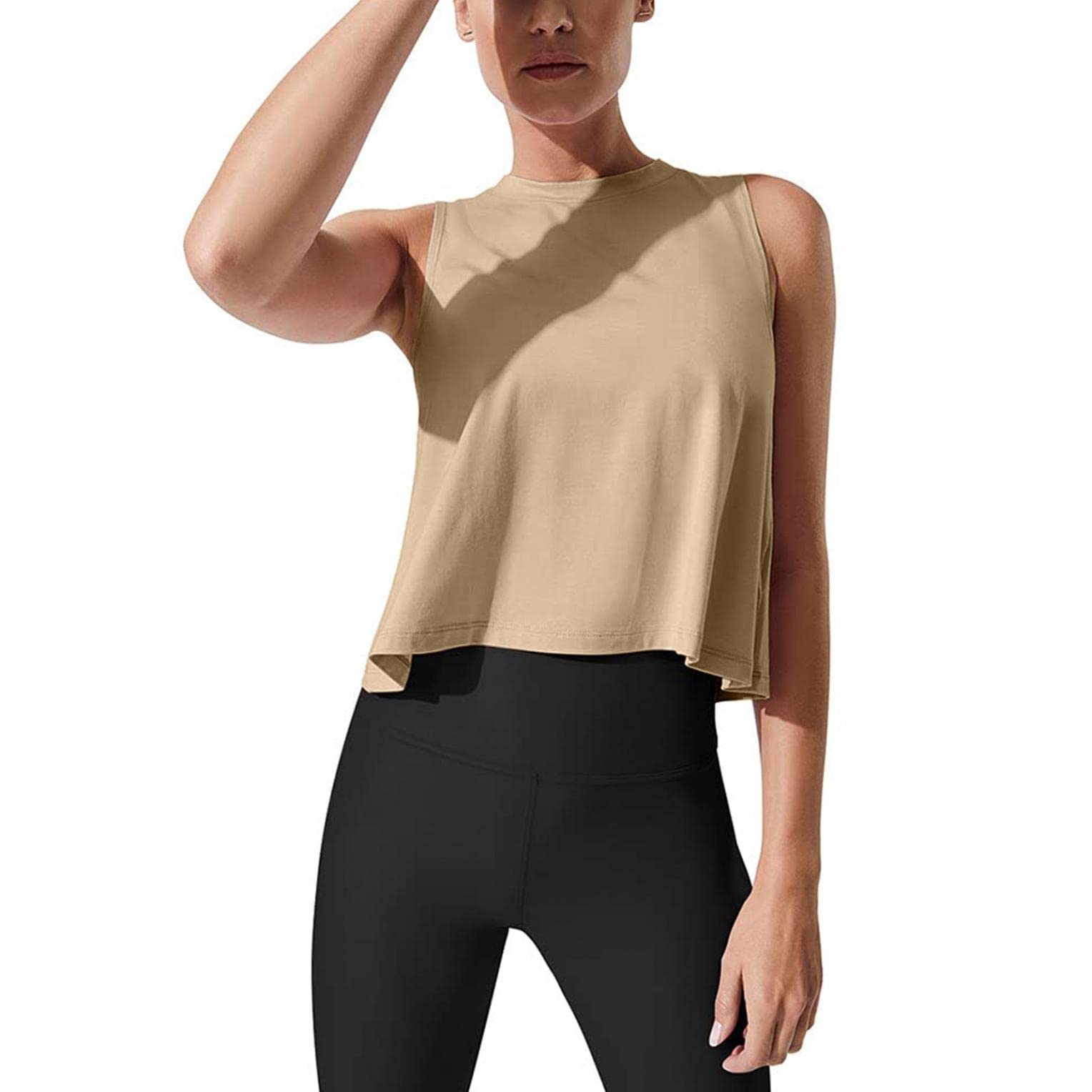 Women's Summer Workout Crop Tops - Breathable Athletic Exercise Tank Top for Gym, Yoga & Running - Comfy Sleeveless Activewear Shirts for Fitness & Casual Wear