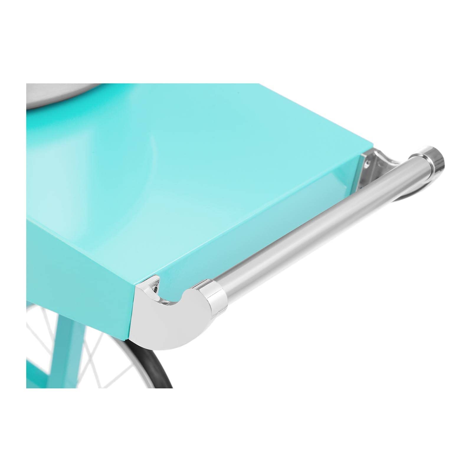 Royal Catering Commercial Cotton Candy Machine with Cart - 1200W Stainless Steel, 52cm Bowl, 1 Serving in 30-60s (Turquoise) - Perfect for Fairs, Carnivals, and Birthday Parties