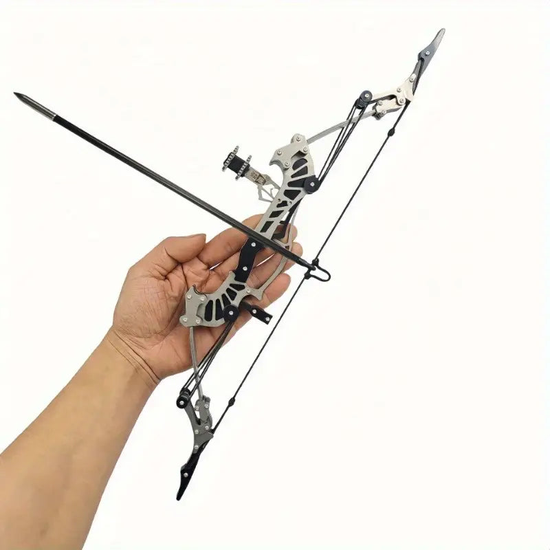 Mini Right Handed Metal Compound Bow Set - Compact Archery Bow for Adults & Teens | RH/LH Compatible | Durable Construction for Target Practice & Recreational Shooting | High Power & Long Range | Perfect for Backyard Fun, Hunting Practice & Outdoor Activities (1 Piece)