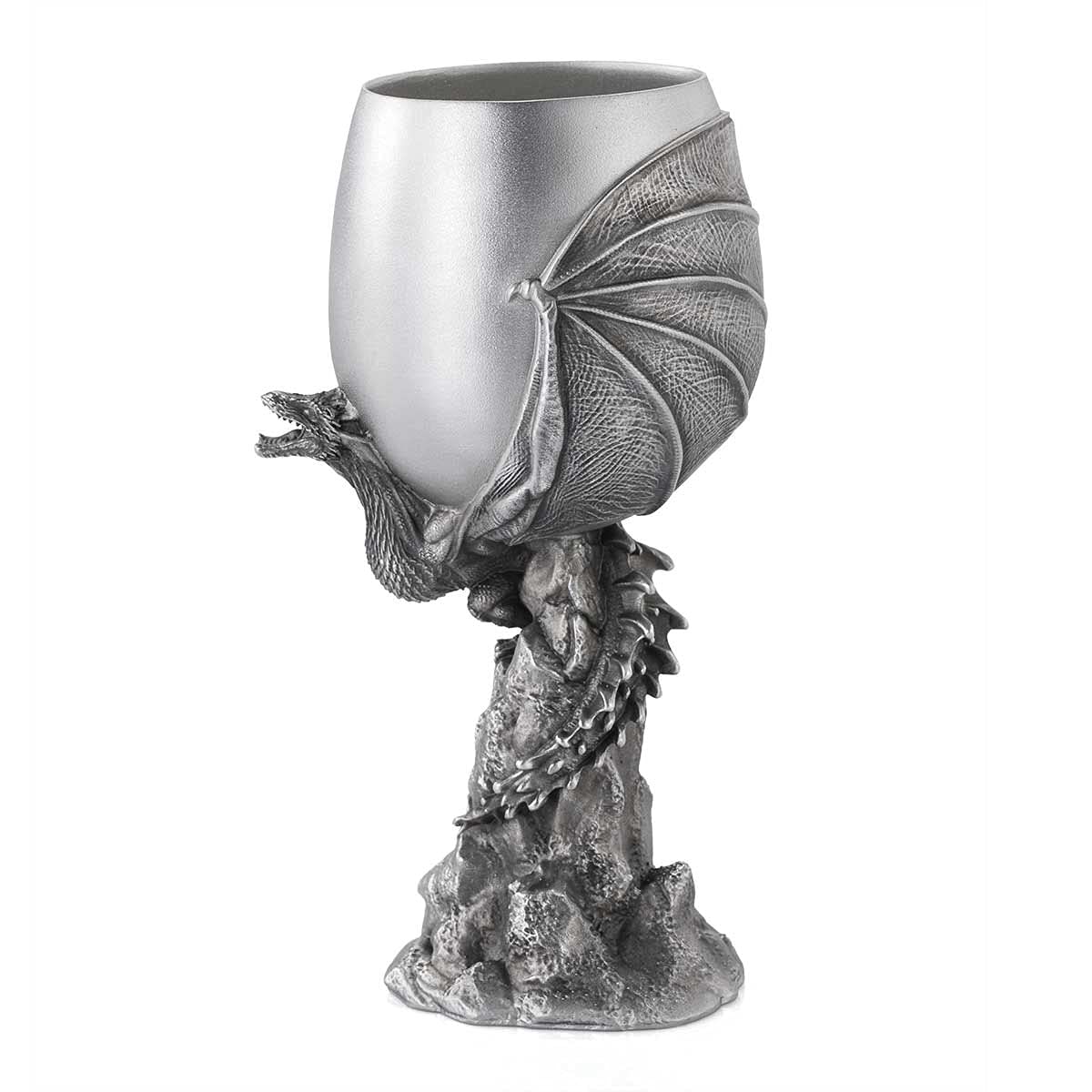 Royal Selangor Handcrafted Game of Thrones Pewter Drogon Goblet - Premium Collectible Cup for Wine & Beer - Perfect for Fantasy Themed Parties, GOT Fan Gifts & Medieval Home Decor