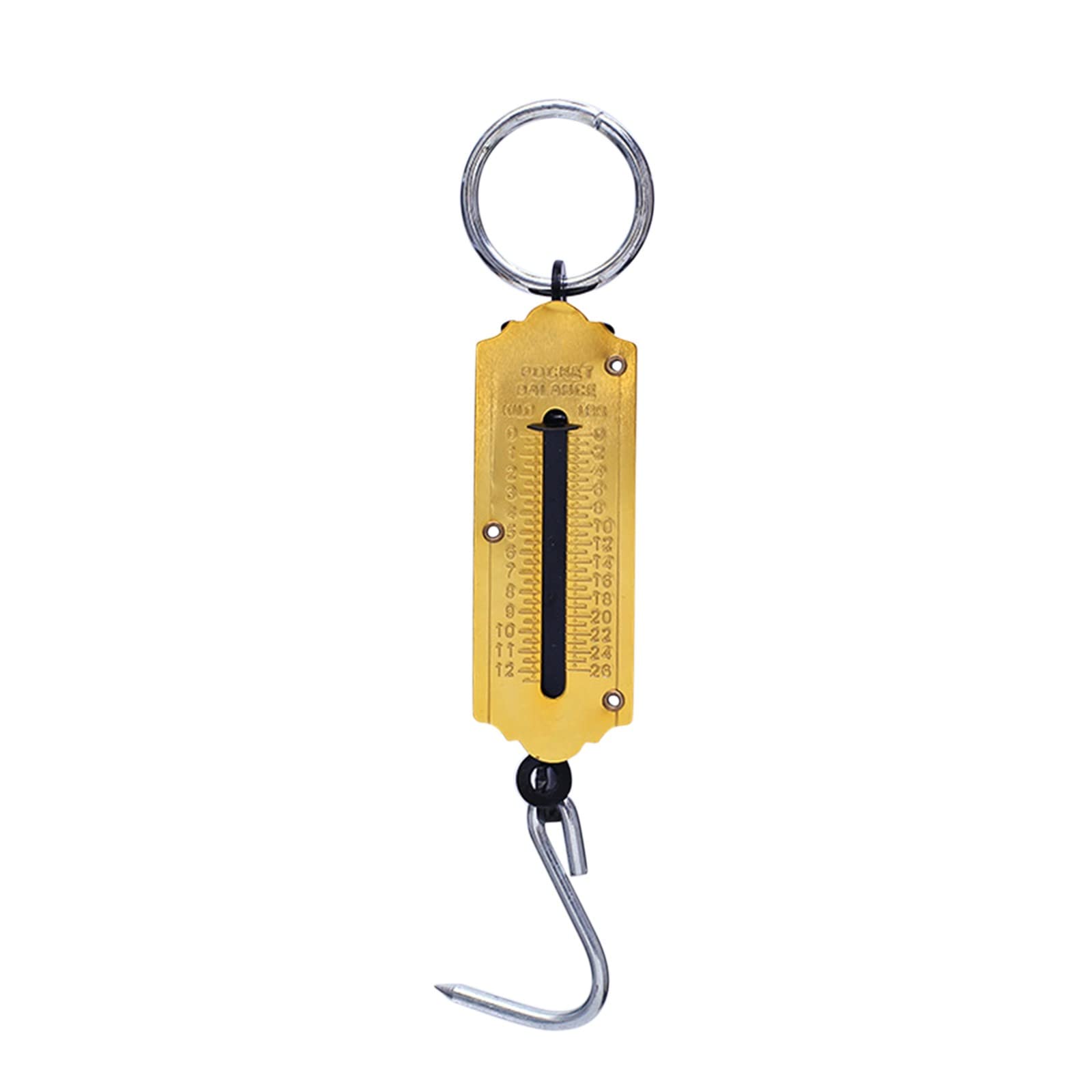 Portable Mechanical Hook Scale - Yellow Vertical Weighing Tool for Clothes, Fishing & Outdoor Activities | Durable & Accurate Measuring Device for Home, Travel & Camping (One Size)
