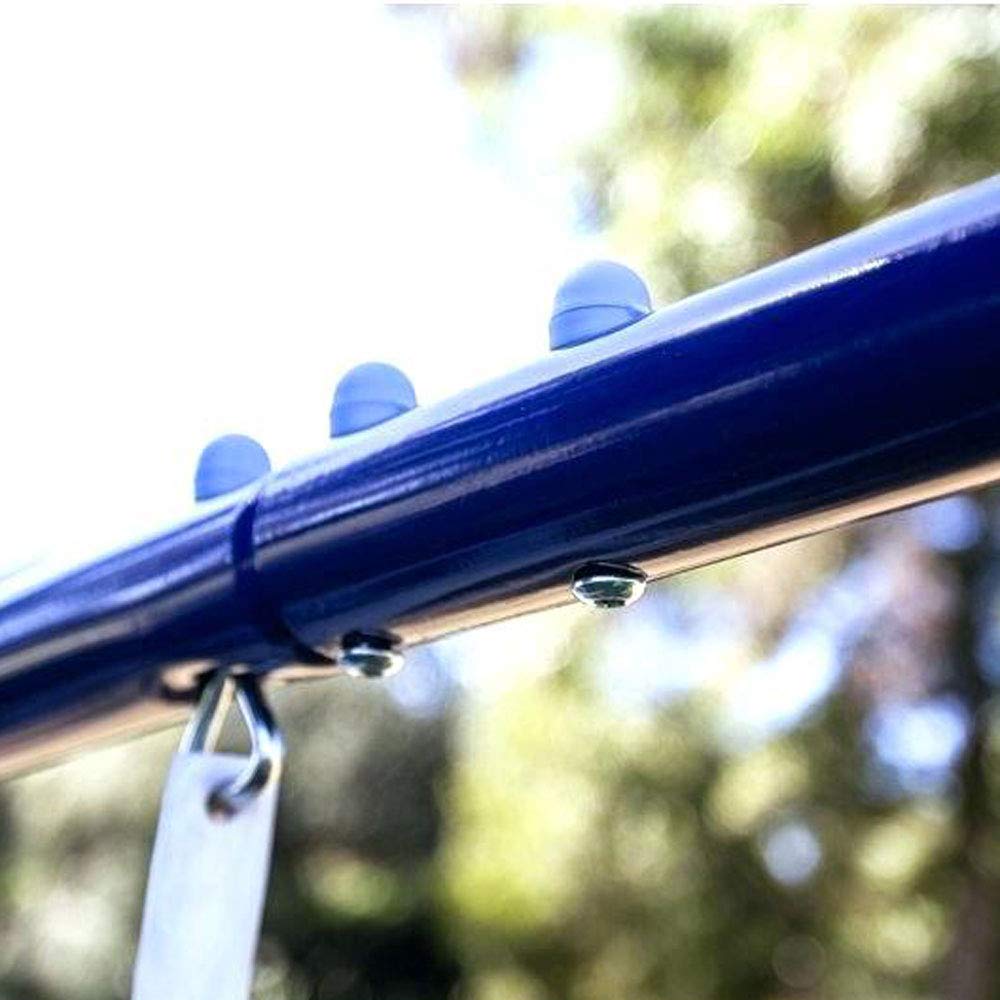 Sportspower My First Metal Swing Set with Slide - Outdoor Playset for Kids, Blue & Yellow, Max 4 Children | Perfect for Backyard, Park & Playground Fun