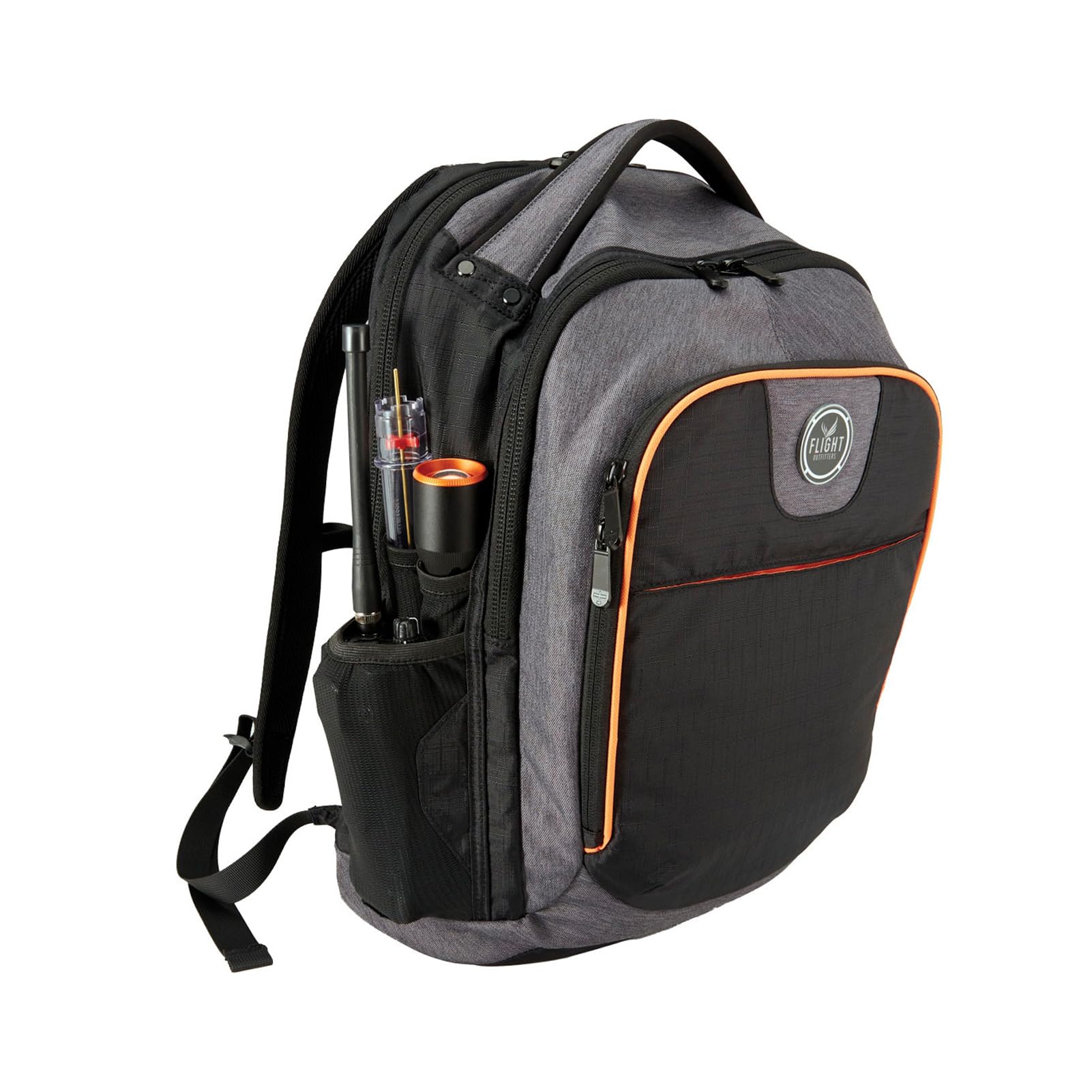 Flight Outfitters Aviator Spacious Durable Comfortable Padded Carry On Travel Backpack with Multiple Pockets for Men & Women, Black/Gray - Perfect for Air Travel, Business Trips & Outdoor Adventures