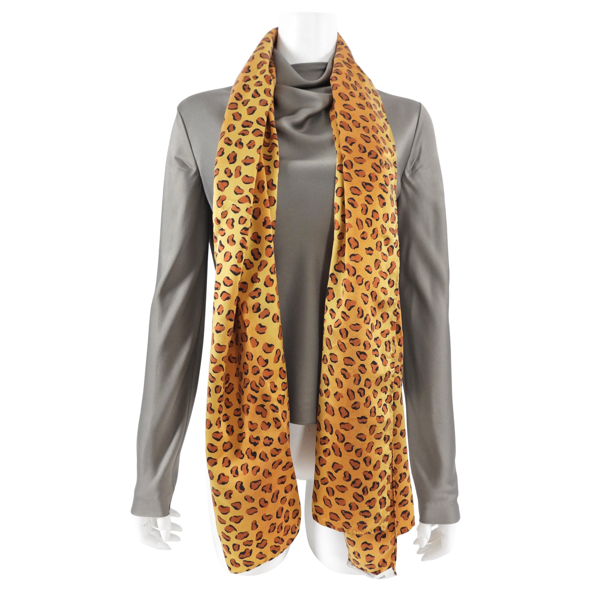 Diane Von Furstenberg Silk Leopard Print Scarf - Luxury Fashion Accessory for Women, Elegant Wrap for Parties & Special Occasions