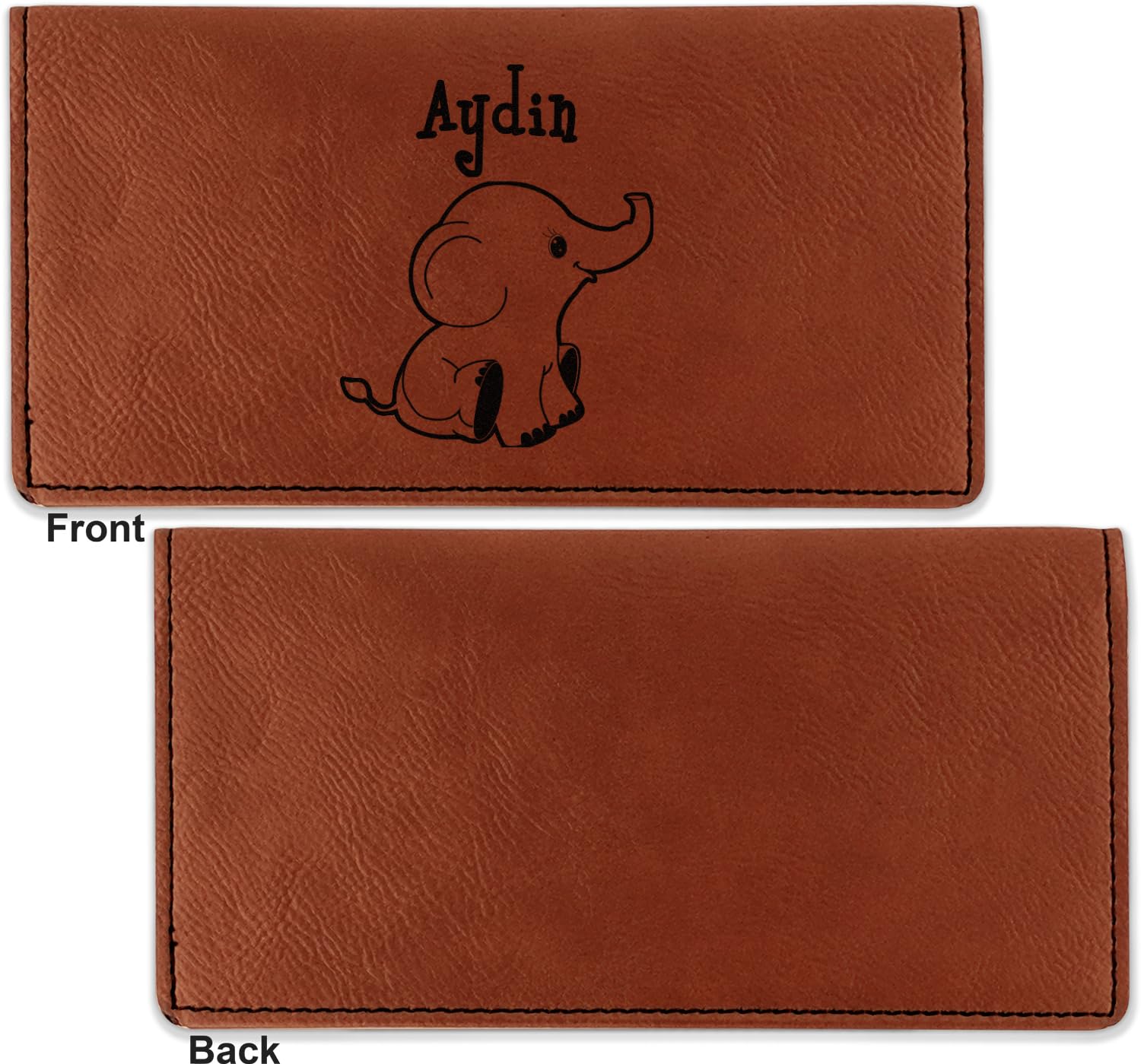 Personalized Safari Leatherette Checkbook Holder - Custom Monogrammed Checkbook Cover for Men & Women - Perfect for Travel, Office & Everyday Use