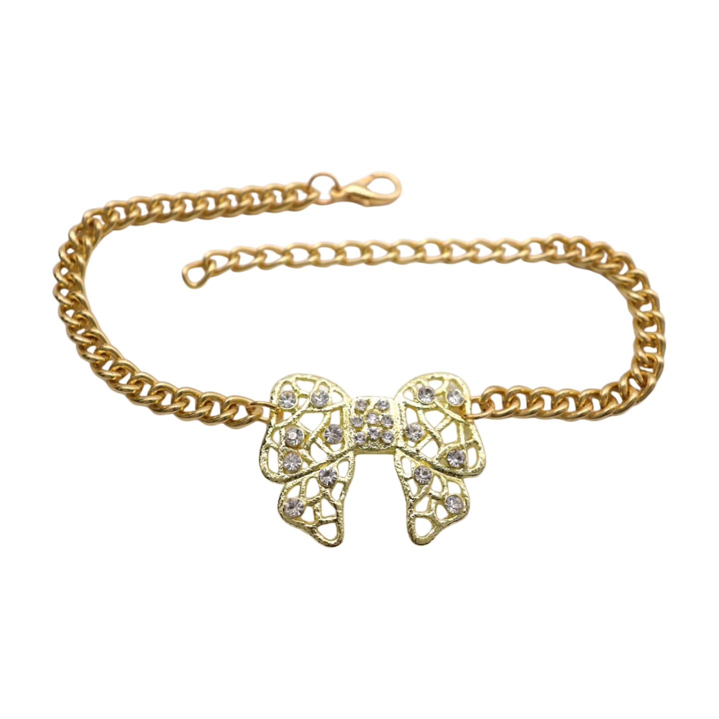 Women's Western Boot Chain Bracelet - Gold Shoe Charm Anklet with Bow Tie Ribbon for Cowgirl Fashion | Perfect for Country Concerts, Rodeos & Western Style Outfits