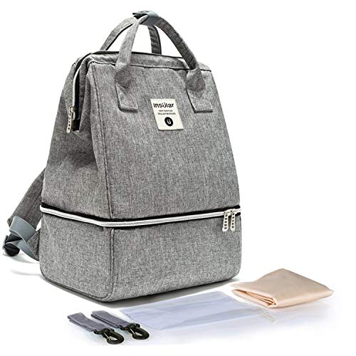 Goldwheat Multifunctional Diaper Backpack with Insulated Breast Pump Compartment - Waterproof Maternity Bag for Stroller, Work, Outdoor & Travel - Perfect for Nursing Moms on the Go