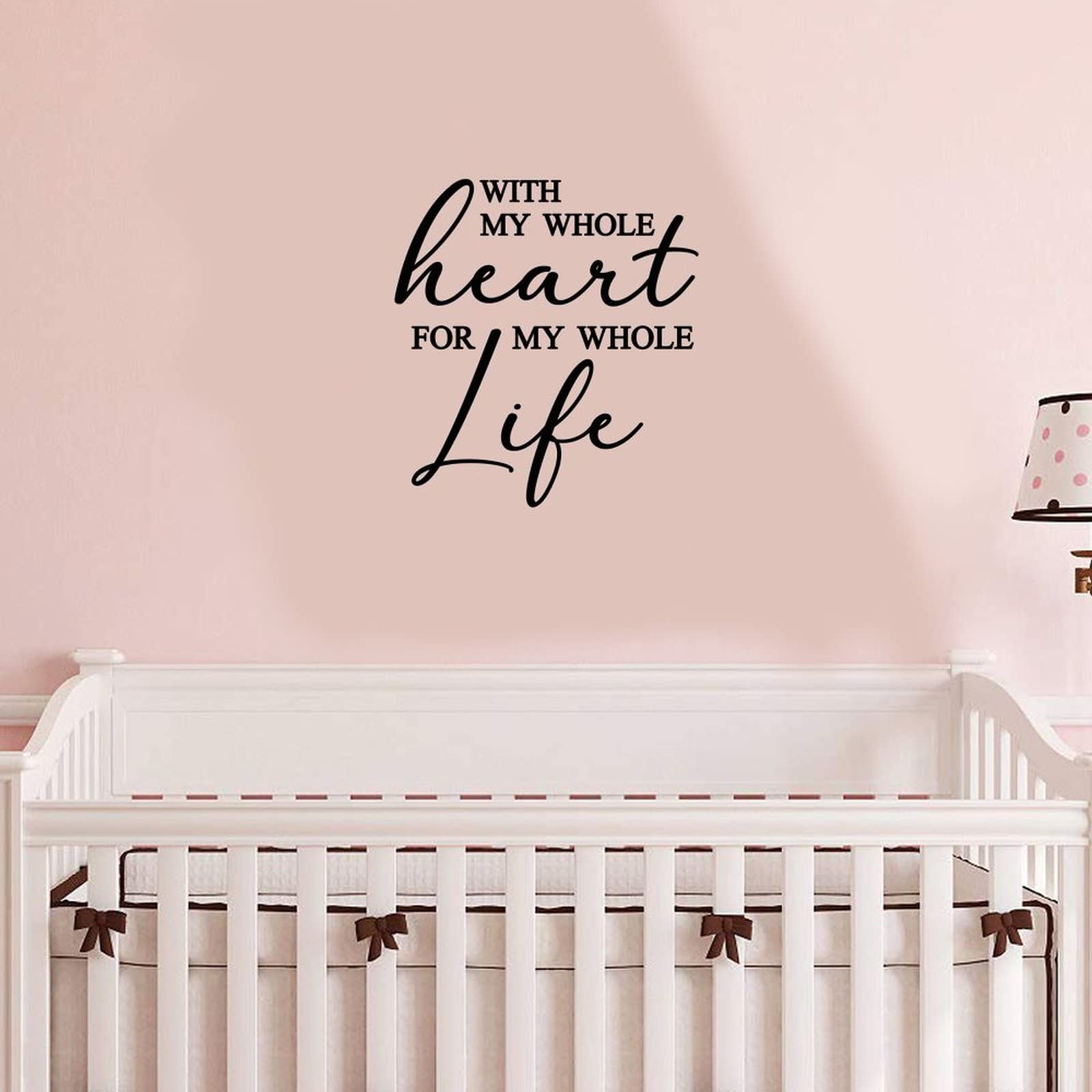 Custom Large Vinyl Wall Decals for Bedroom, Nursery, Kitchen, Dining & Bathroom - My Whole Heart for My Whole Life Wall Art - Easy to Remove Above Bed Decor - Perfect for Home, Office & Dorm Room