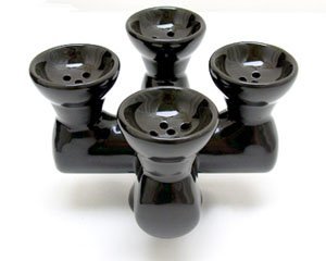 Premium 4 Head Hookah Bowl - Red - Durable Shisha Accessory for Smoking & Relaxation - Perfect for Parties, Lounges & Home Use