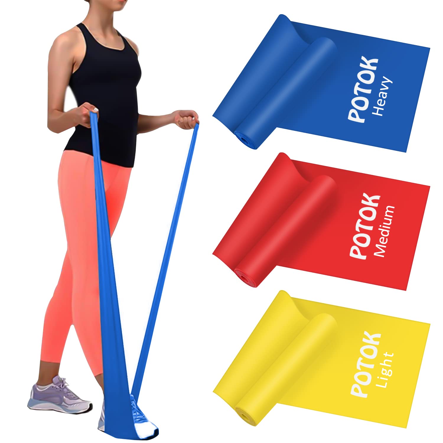 Premium Resistance Bands Set - 3 Pack Heavy Duty Exercise Bands for Strength Training, Mobility, Pilates & Physical Therapy | Home Gym, Workout & Rehab Equipment for Men & Women