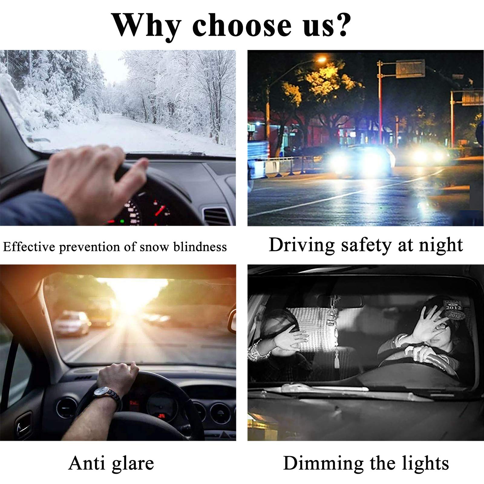 2 Pack Car Sun Visor Extender - UV Protection & Anti-Glare Windshield Cover for Day & Night Driving | Sun & Snow Blocker for Cars, Trucks, SUVs | Perfect for Road Trips, Commuting & Winter Driving