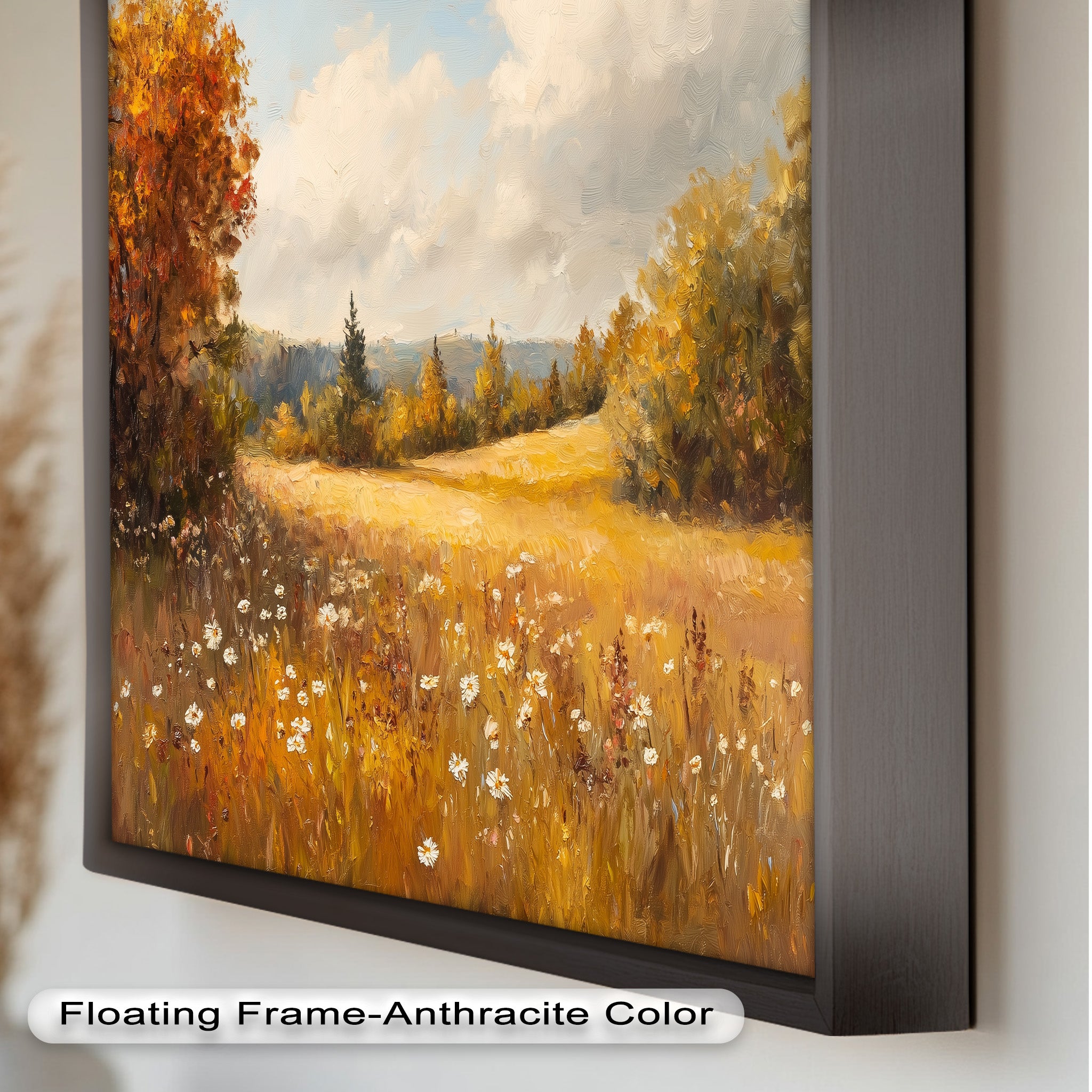 Autumn Landscape Oil Painting - Tranquil Fall Scenery Wall Art for Home Decor, Living Room, Office & Gift