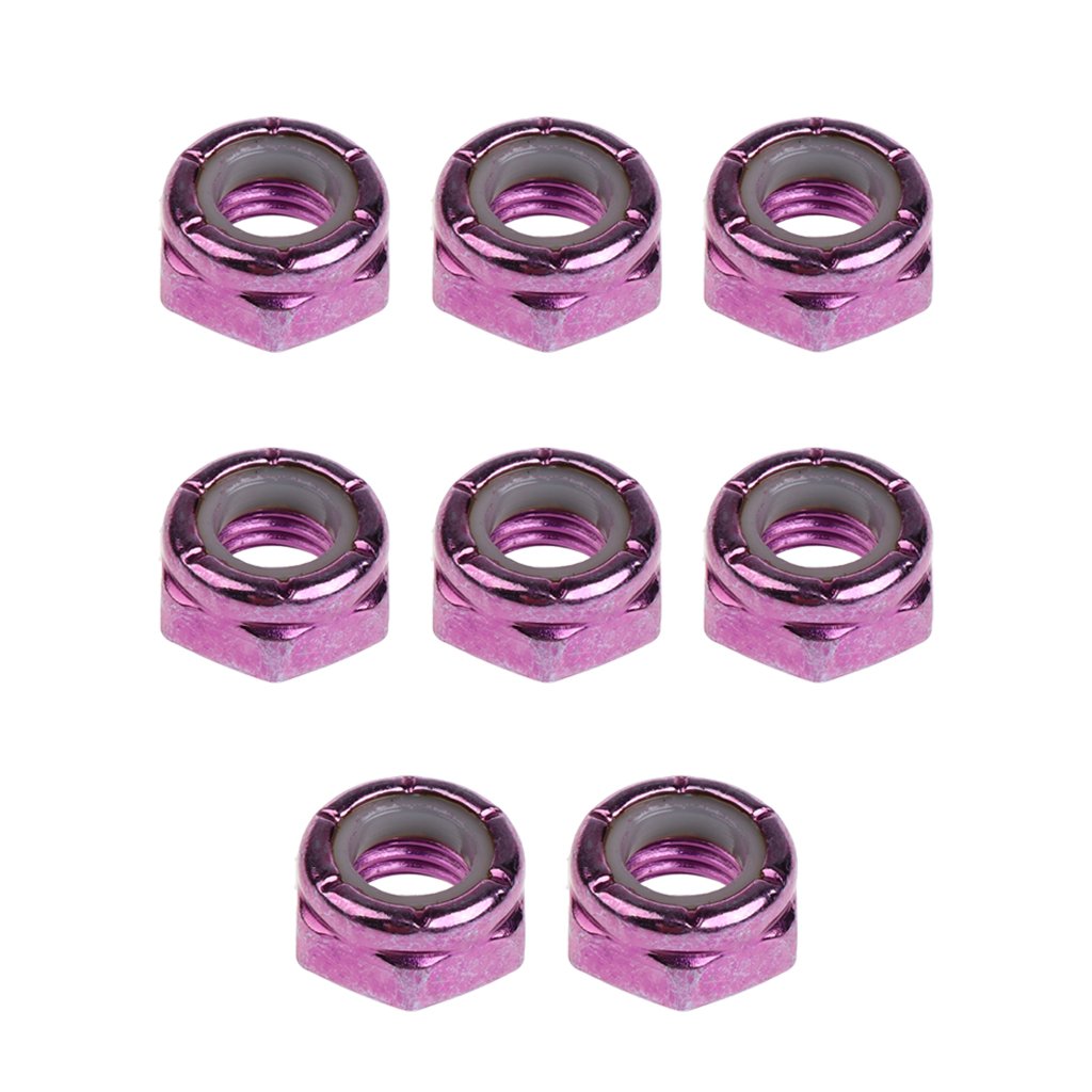 8pcs Skateboard Truck Wheel Axle Screw Nuts - Longboard Hardware Replacement Parts for Skateboard & Cruiser Maintenance - Perfect for DIY Repairs & Upgrades