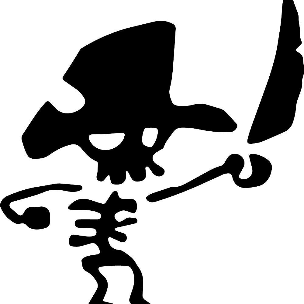 Premium Pirate Skeleton Waterproof Vinyl Decal Stickers - Durable Laptop, Phone, Helmet, Car Window, Bumper, Mug, Cup, Door & Wall Decor - Perfect for Halloween, Pirate Parties, Themed Events & DIY Home Decoration (ANDauto015401BL)