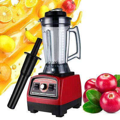 BPA Free 2800W Commercial Food Mixer & Juicer - 3.3HP Heavy Duty Motor with Timer, 110V, Red - Perfect for Restaurants, Bakeries & Juice Bars