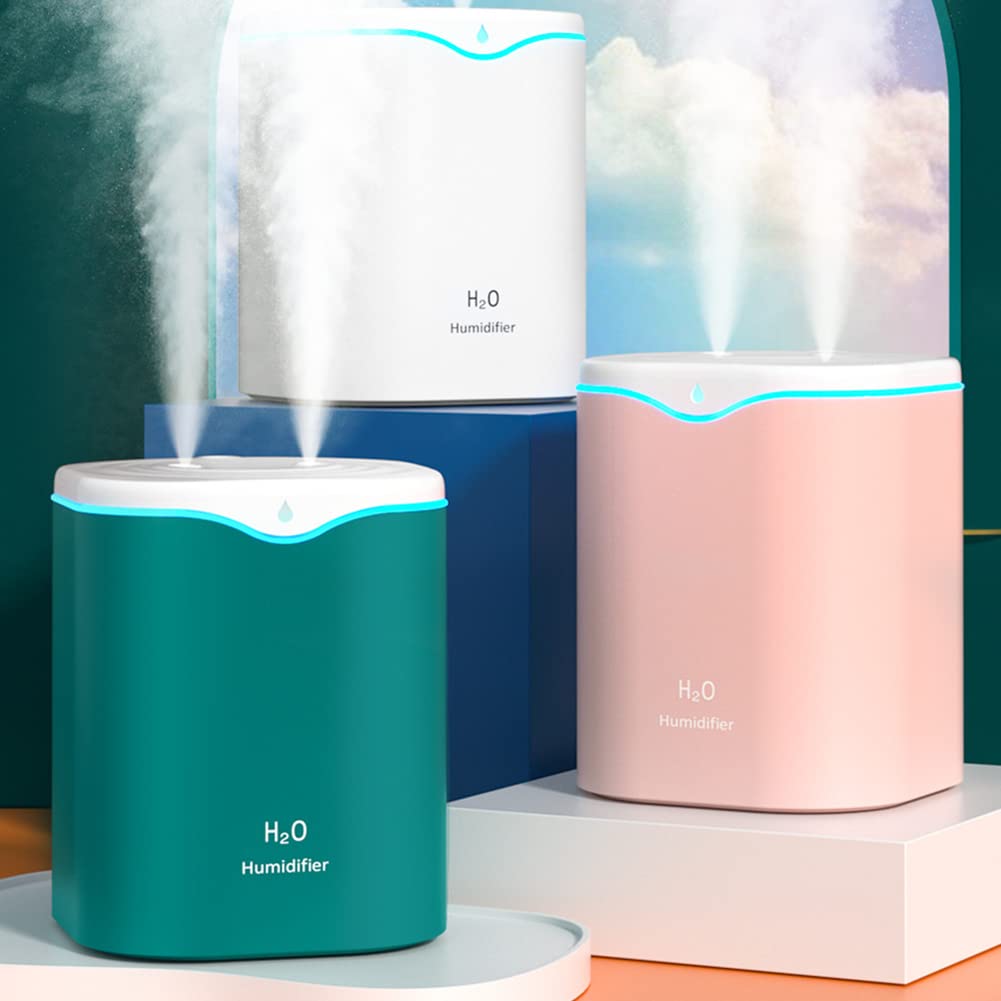 2L Ultrasonic Humidifier with Essential Oil Diffuser - Dual Nozzle, Night Light & Whisper Quiet Operation for Bedroom, Office & Nursery | Aromatherapy Air Moisturizer