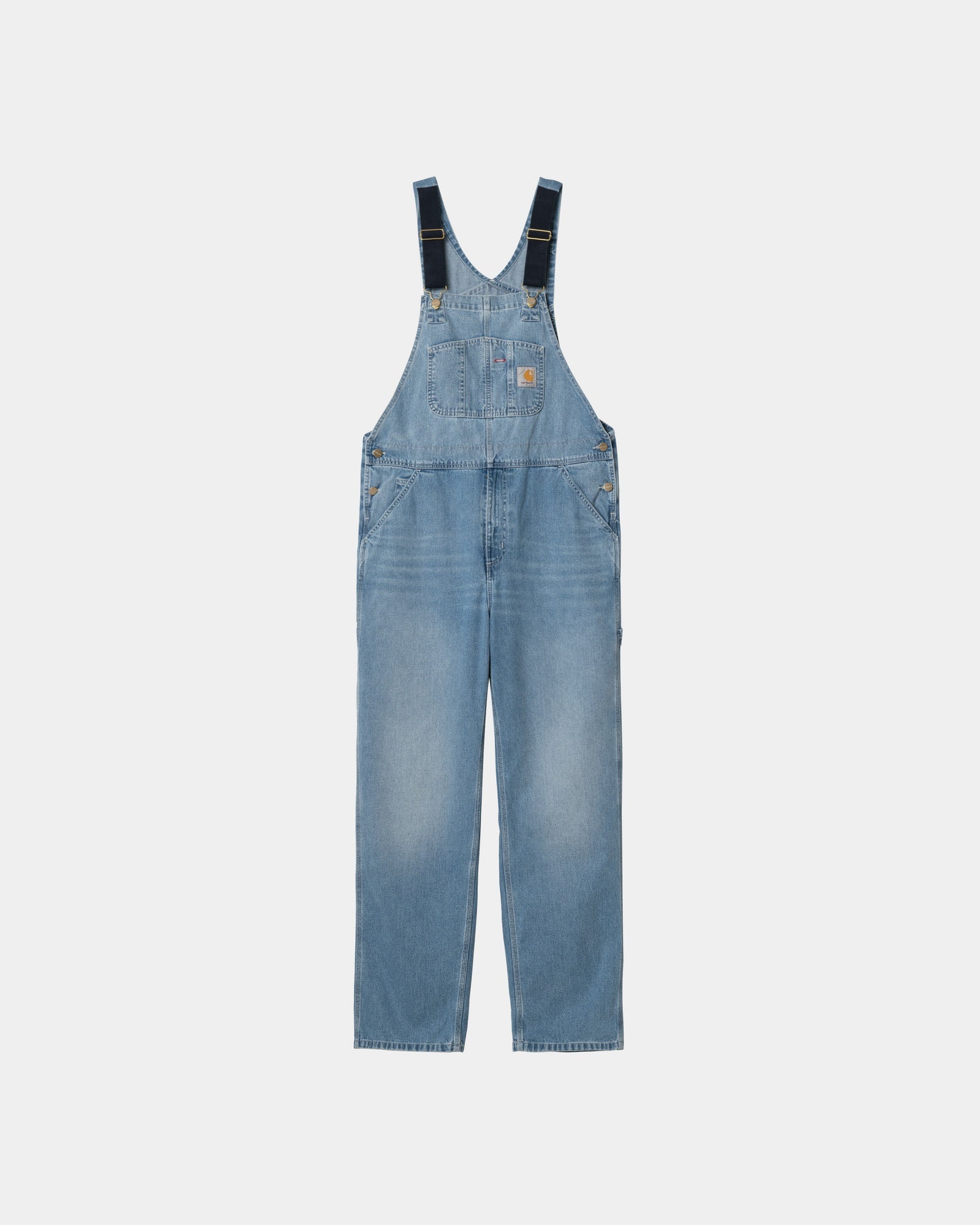 Men's Light Washed Blue Denim Bib Overalls - Durable Workwear for Farming, Construction & Outdoor Activities