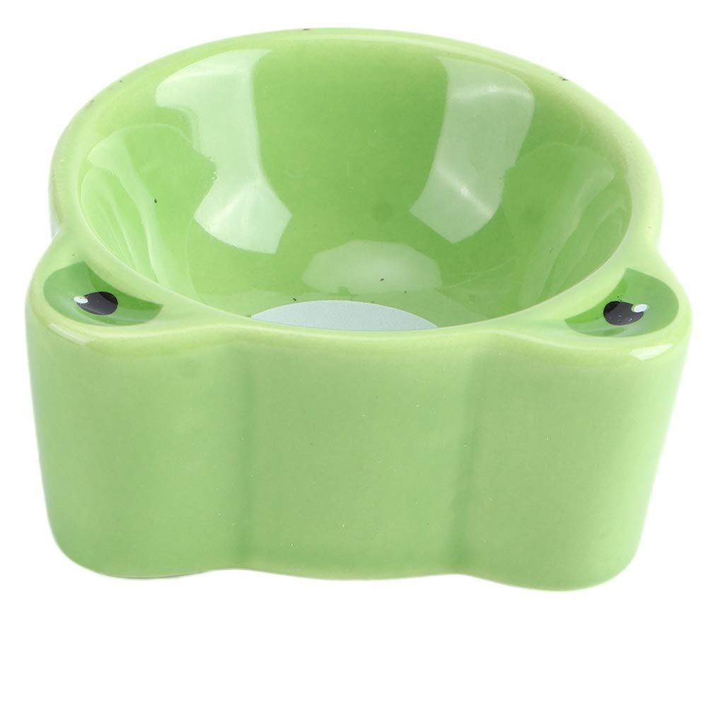 Valentine's Day Carnival Ceramic Pet Food & Water Bowl - Durable Feeding Dish for Hamsters, Gerbils, Mice & Pigeons | Perfect for Small Pets at Home or Travel (Frog Design)
