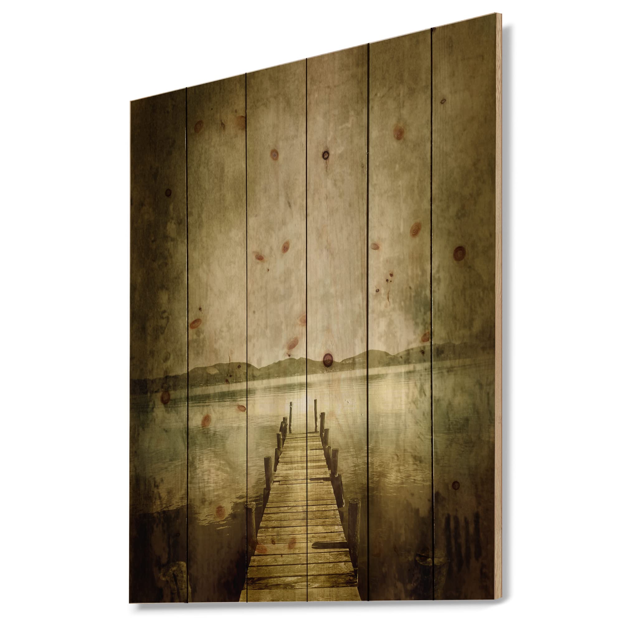 Vintage Lake House Wood Wall Decor - Large Pine Wood Art for Living Room