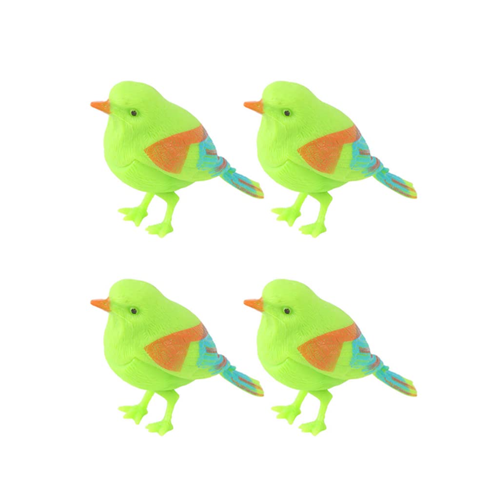 NUOBESTY 4 Pack Voice Controlled Electric Singing Bird Toy - Interactive Talking & Chirping Bird Toy for Kids, Toddlers, Birthday Gifts - Perfect for Playtime, Learning & Sensory Development