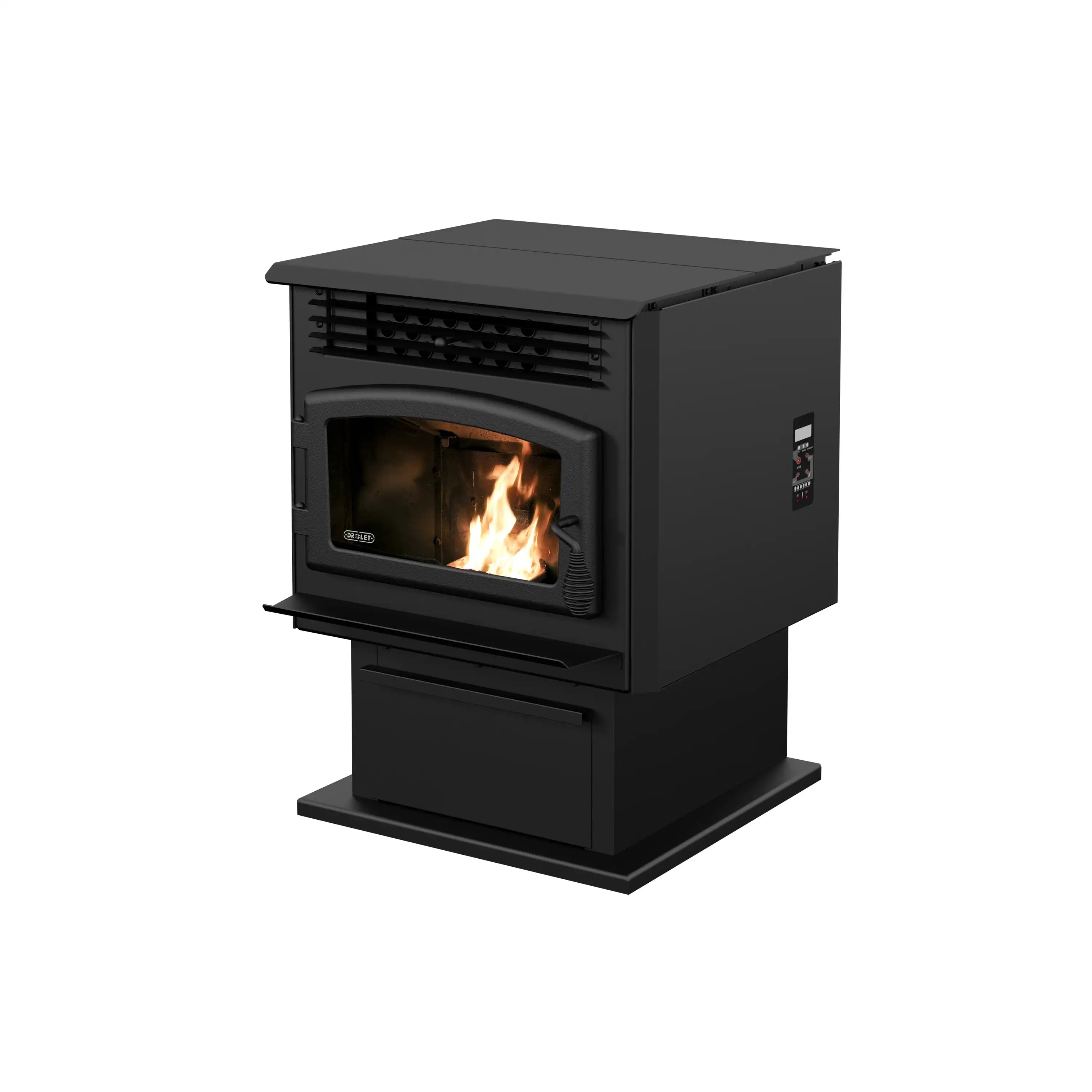 Drolet Eco 55 Pellet Stove with Ground Floor Kit - High Efficiency EPA Certified Heating Stove for Home, Basement & Cabin - Perfect for Winter Warmth & Energy Savings