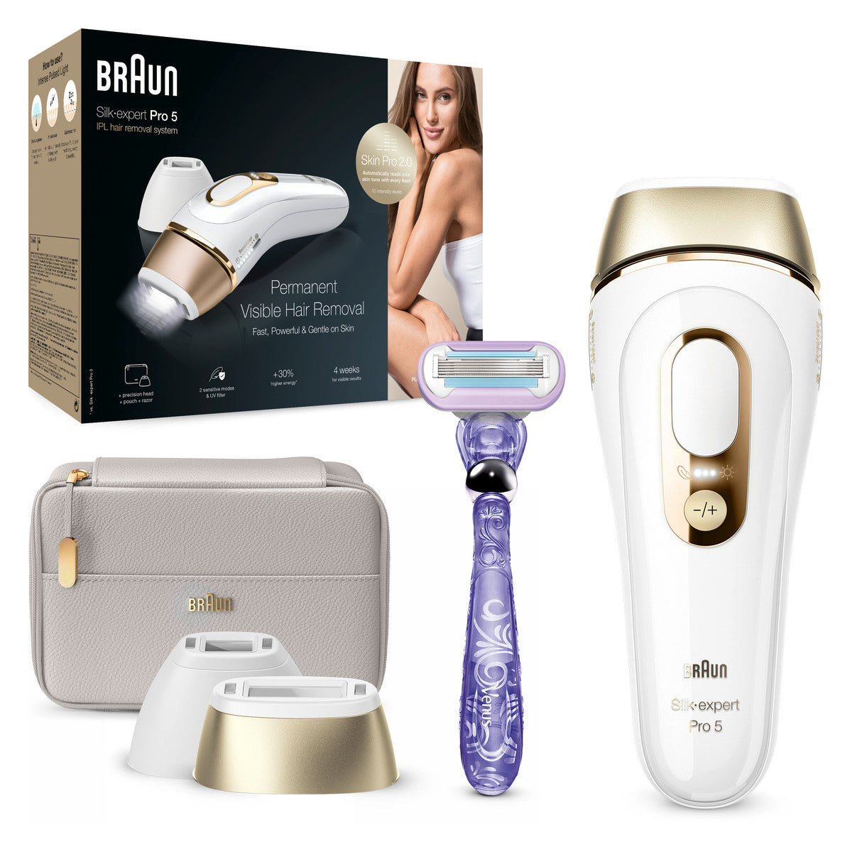 Braun Silk Expert Pro 5 IPL Hair Removal Device PL5157 - Permanent Hair Reduction for Women & Men - At-Home Laser Hair Removal for Legs, Face, Bikini & Body