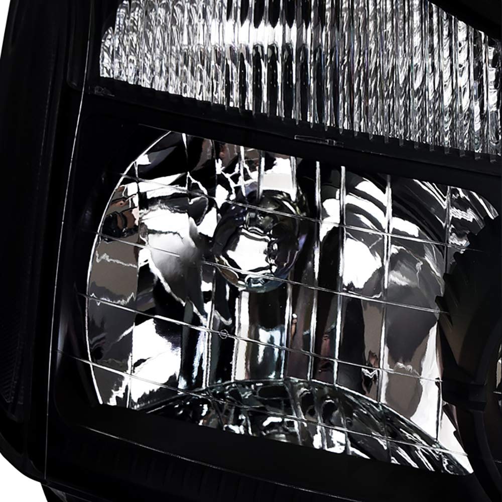 Black Housing Crystal Headlights with LED Signal Lamps - Compatible with 2004-2015 Nissan Titan & Armada - Upgrade Your Night Driving & Off-Road Adventure