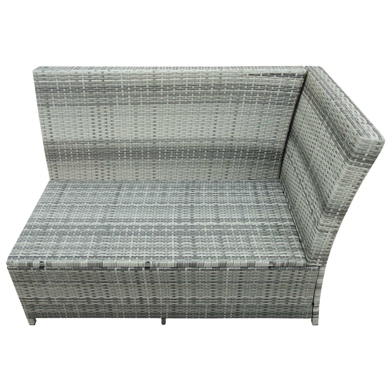 RUNNA 6-Piece Outdoor Patio Furniture Set - Waterproof Sectional Sofa with Tempered Glass Table & Ottomans for Poolside, Backyard, Garden, Lawn (Gray) - Perfect for Relaxing, Entertaining Guests & Outdoor Dining