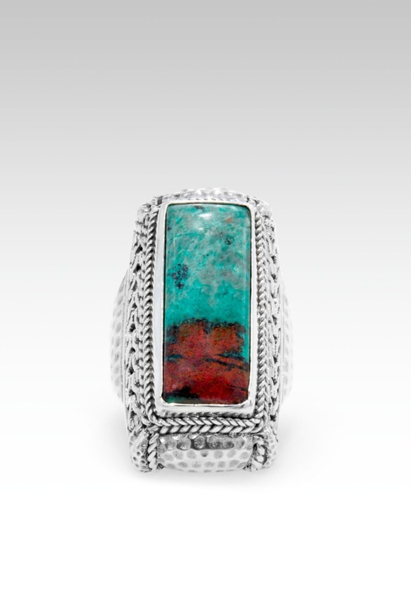 Tranquil Devotion Ring™ in Chrysocolla Sonora - Handmade Spiritual Jewelry for Meditation & Yoga - Perfect for Mindful Gifts & Energy Healing