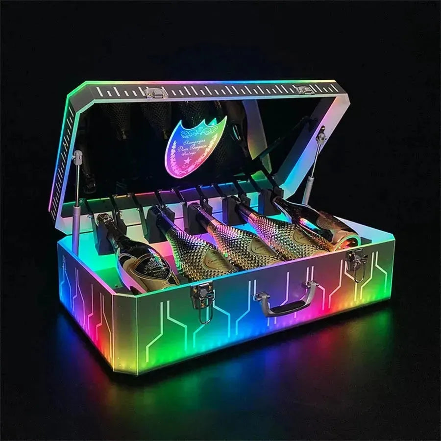 OEM Rechargeable Acrylic Champagne Bottle Display Case - 3/5 Ace of Spades VIP Bottle Holder with RGB Color Changing Lights | Perfect for Nightclubs, Bars, Wedding Receptions & Luxury Gift Presentations