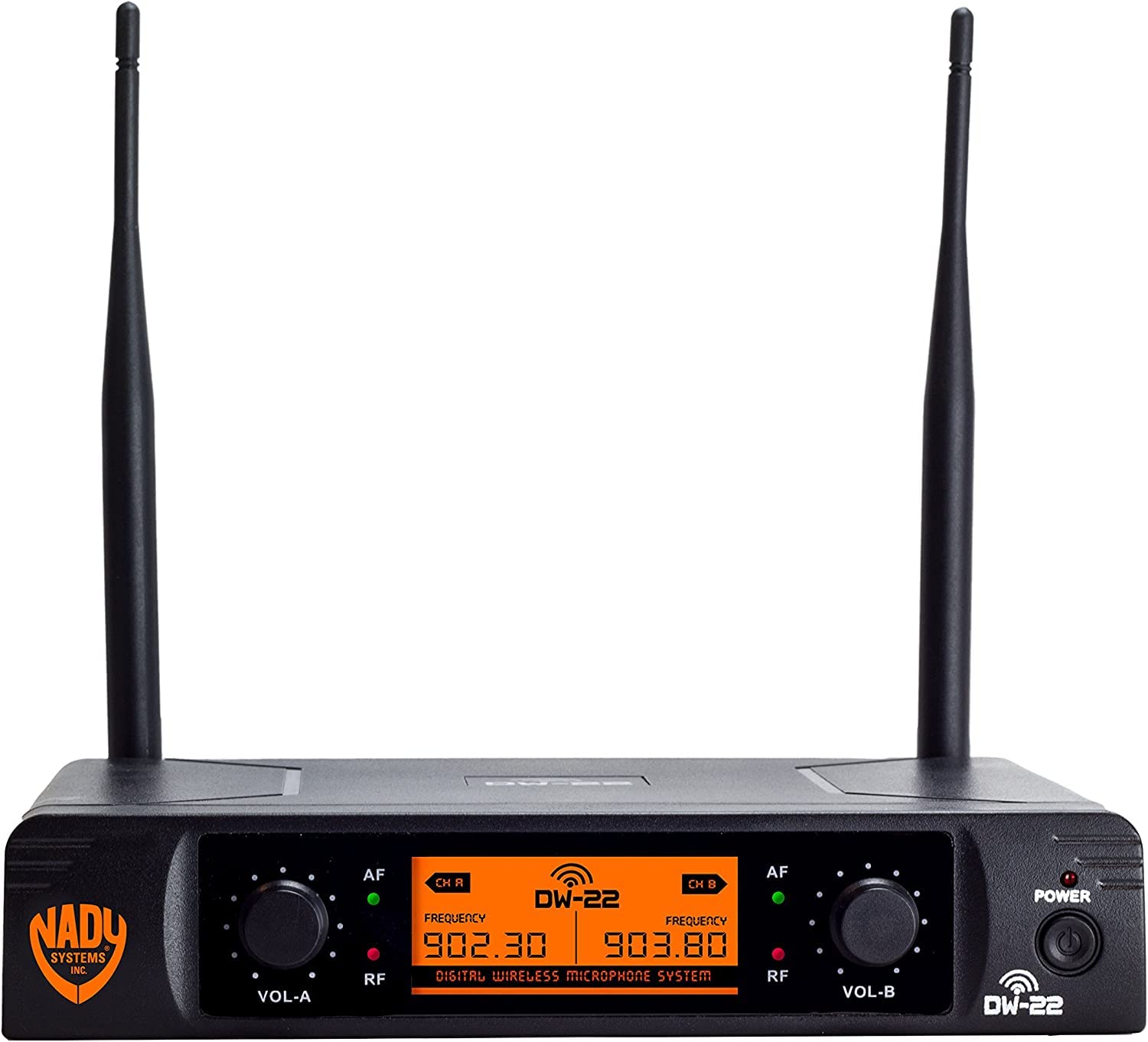 Nady DW-22 Dual Digital Wireless Microphone System - 902.3MHz/903.8MHz Lapel & Headset Mic Kit with 300ft Range, Plug & Play Setup for Presentations, Interviews, Church Services & Live Performances