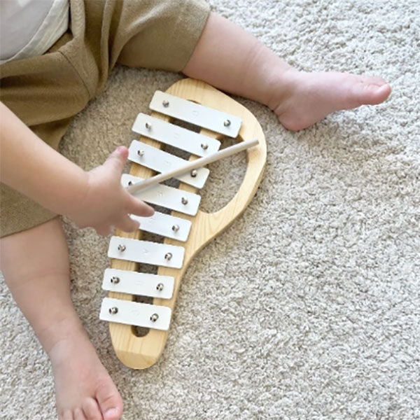 Minimalist Baby Wooden Xylophone Musical Toy - Natural Wooden Percussion Instrument for Toddlers - Perfect for Early Childhood Music Education & Sensory Play