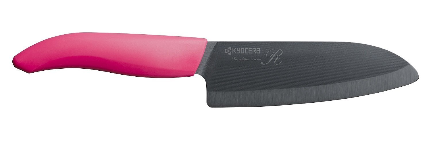 Premium Black Blade Ceramic Santoku Knife 140mm - Pink Handle for Precision Slicing, Dicing & Chopping - Ideal for Home Chefs & Professional Kitchens
