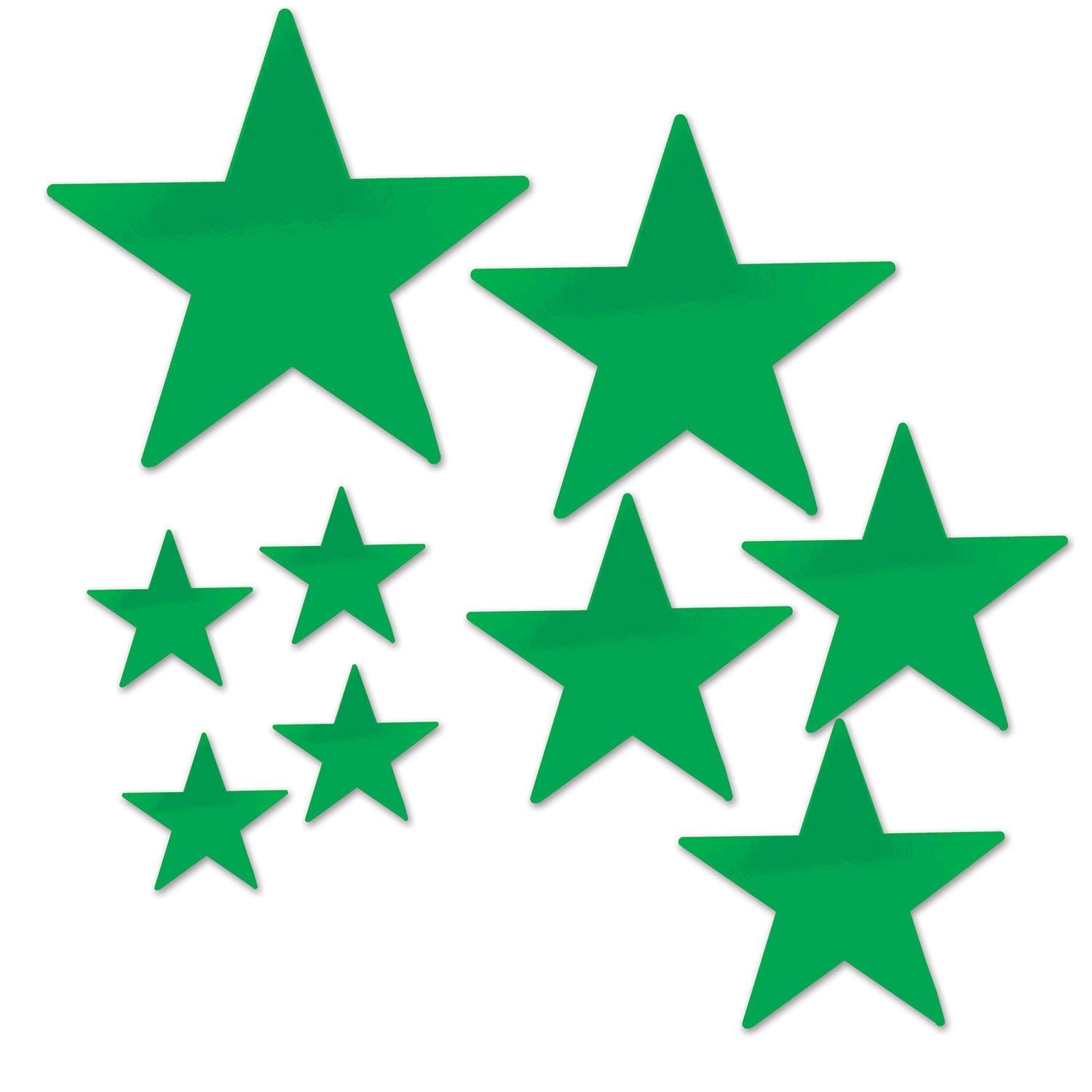 108 Pack Green Foil Star Cutouts - Bulk Party Decorations for Christmas, New Year, Birthday & Holiday Celebrations