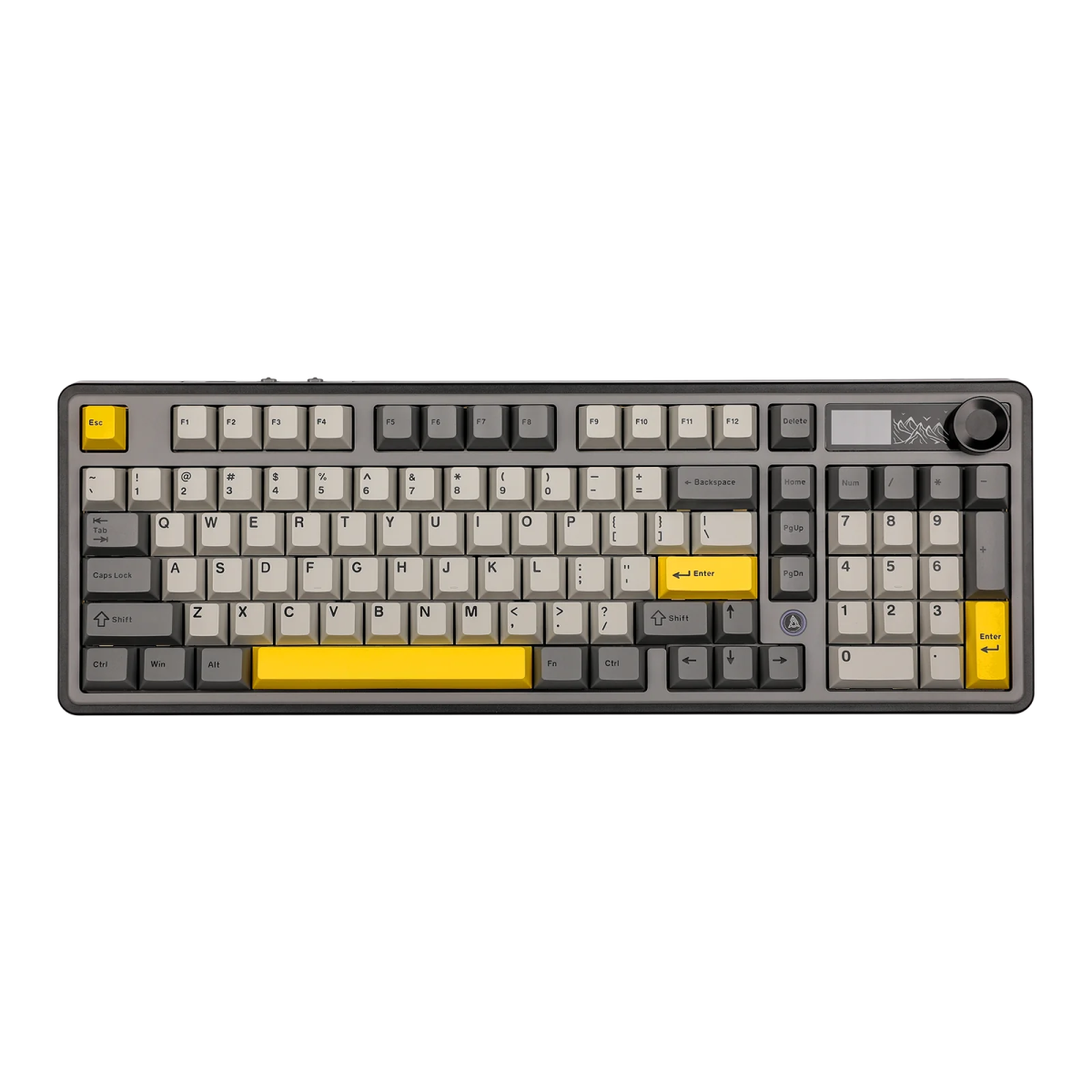 AJAZZ AK980 Mechanical Keyboard - RGB Backlit, Wired/Wireless, Maillard Switches, Black/Gray/Yellow - Perfect for Gaming, Typing & Office Work