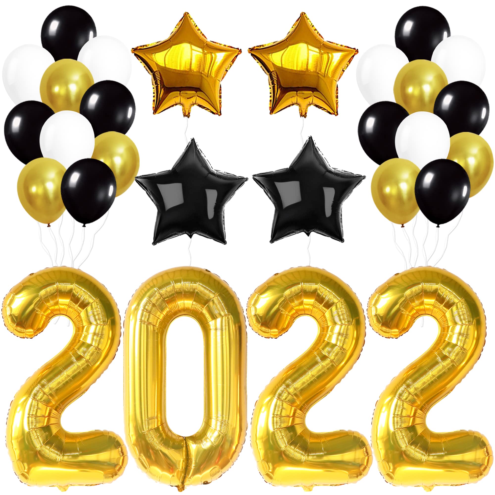 2024 Black & Gold Graduation Party Decorations - 30-Pack with 40 Inch Gold Balloons | Elegant Prom & Graduation Decor for Class of 2024 | Perfect for Graduation Ceremonies, Photo Backdrops & Party Decorations