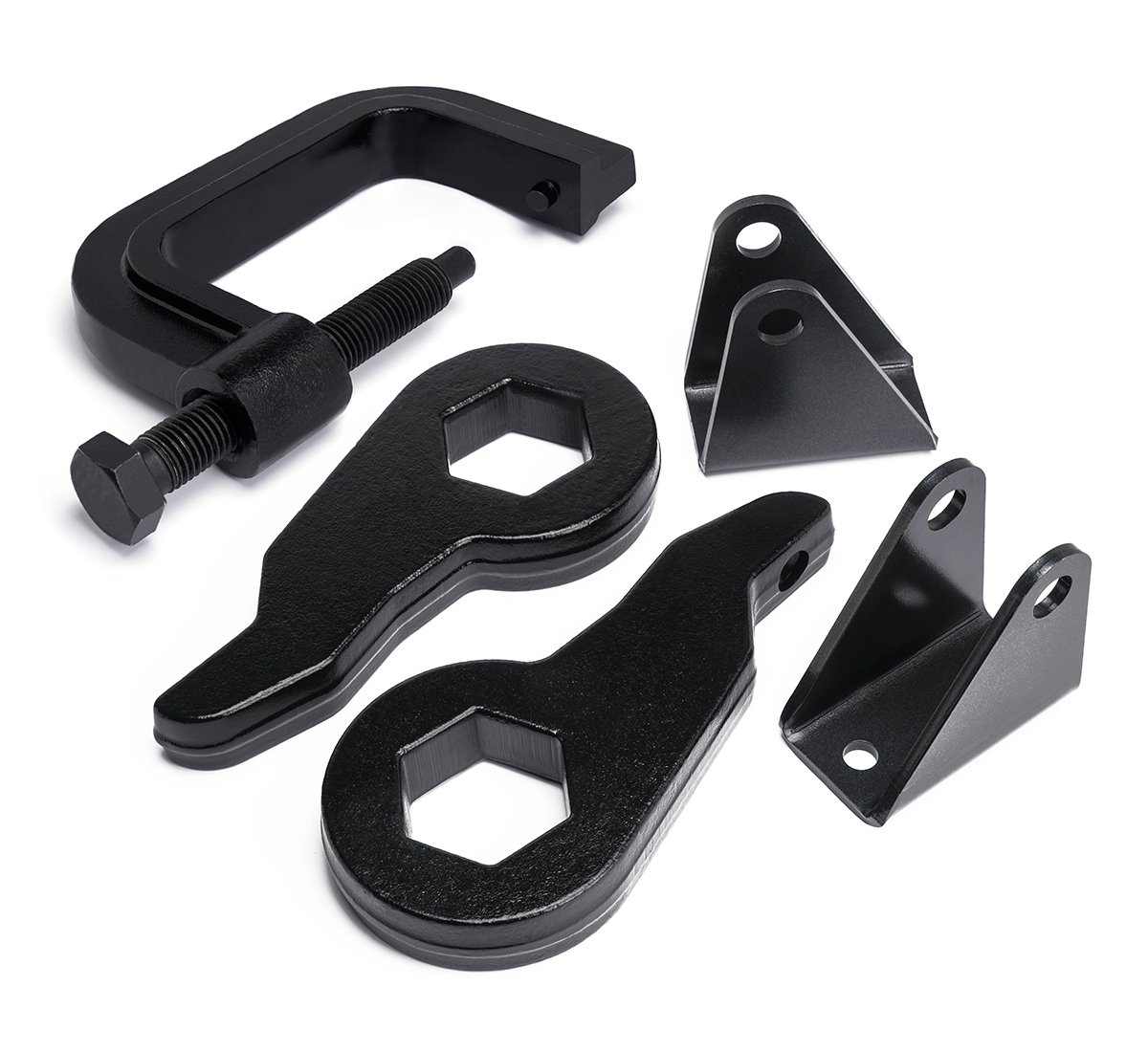 Heavy Duty Metal Suspension Leveling Kit - 1 to 3 Inch Adjustable Front End Torsion Bar Lift Keys for Chevy K2500 K3500 Trucks with Shock Extenders & Unloading Tool - Perfect for Off-Roading, Towing & Improved Vehicle Performance