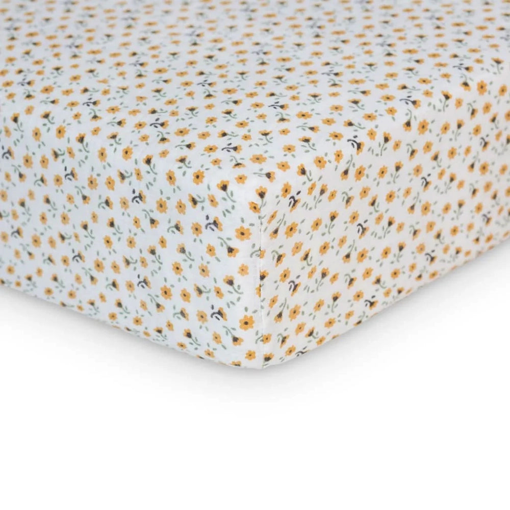 Lulujo Boho Crib Sheet - Vintage Floral Cotton Baby Crib Fitted Sheet for Nursery Decor, Soft & Breathable for Newborns & Toddlers - Perfect for Boho-Themed Nurseries & Baby Showers