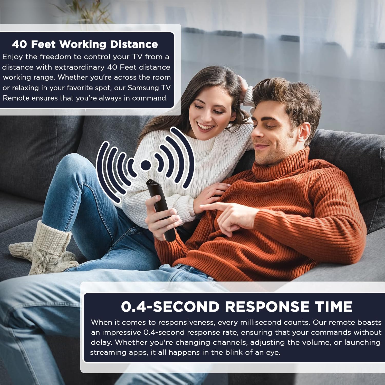 Universal Samsung TV Remote Control with Netflix/Prime Video/Rakuten TV Buttons - Compatible with QLED UHD HDR LCD Frame Curved 4K 8K Smart TVs | Perfect for Streaming, Gaming & Home Entertainment