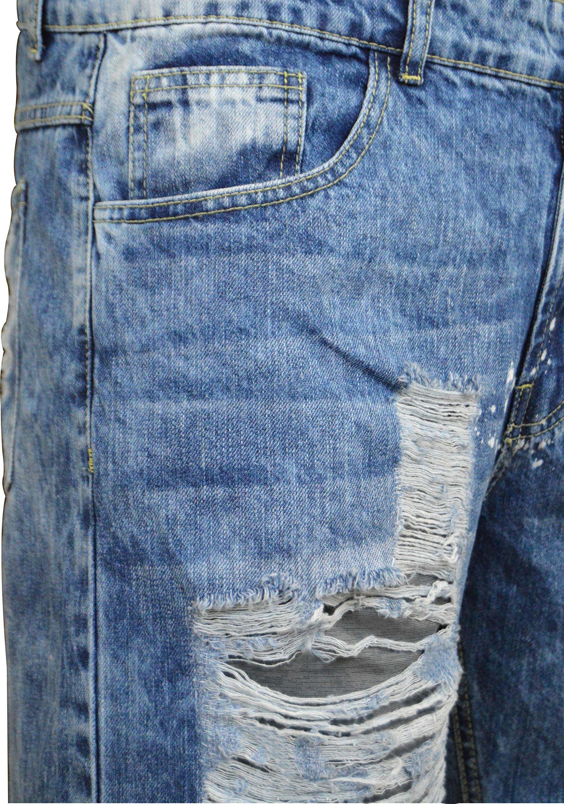 **Men's Distressed Ripped Denim Shorts - Classic Straight Fit Jean Shorts for Summer | Casual Streetwear & Beach Outfits**