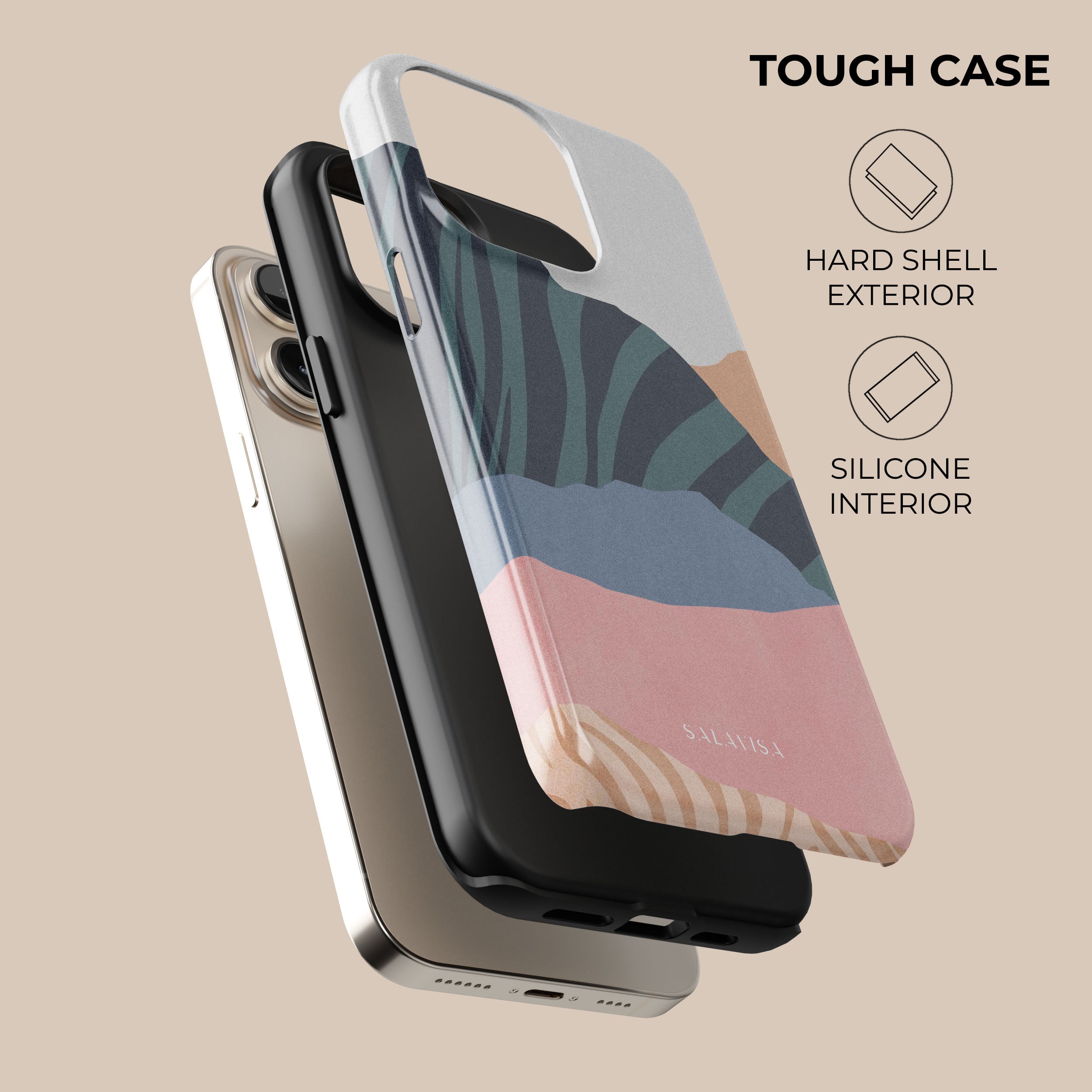 Pale Tranquility Phone Case - Slim Protective Cover for iPhone 15/14/13/12/11 Pro Max - Soft Matte Finish with Shock Absorption - Perfect for Daily Use, Travel & Outdoor Activities