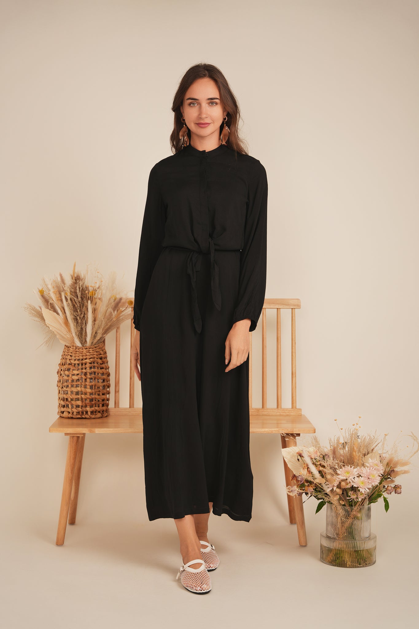 Women's Flowy V-Neck Gauze Jumper Dress - Breathable Summer Boho Maxi Dress for Beach, Vacation & Casual Wear