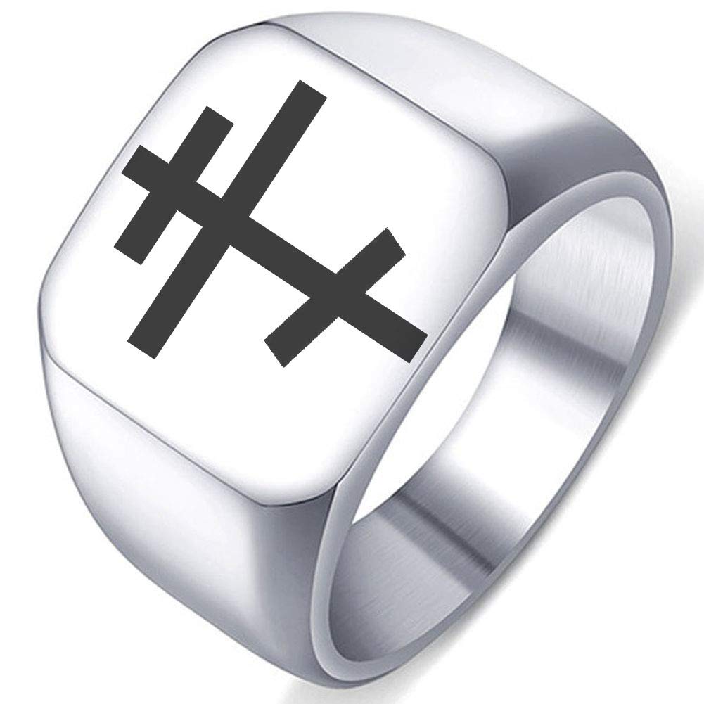 Laser Engraved Patriarchal Cross Stainless Steel Christian Ring for Men - Religious Jewelry Gift for Baptism, Confirmation & Spiritual Protection