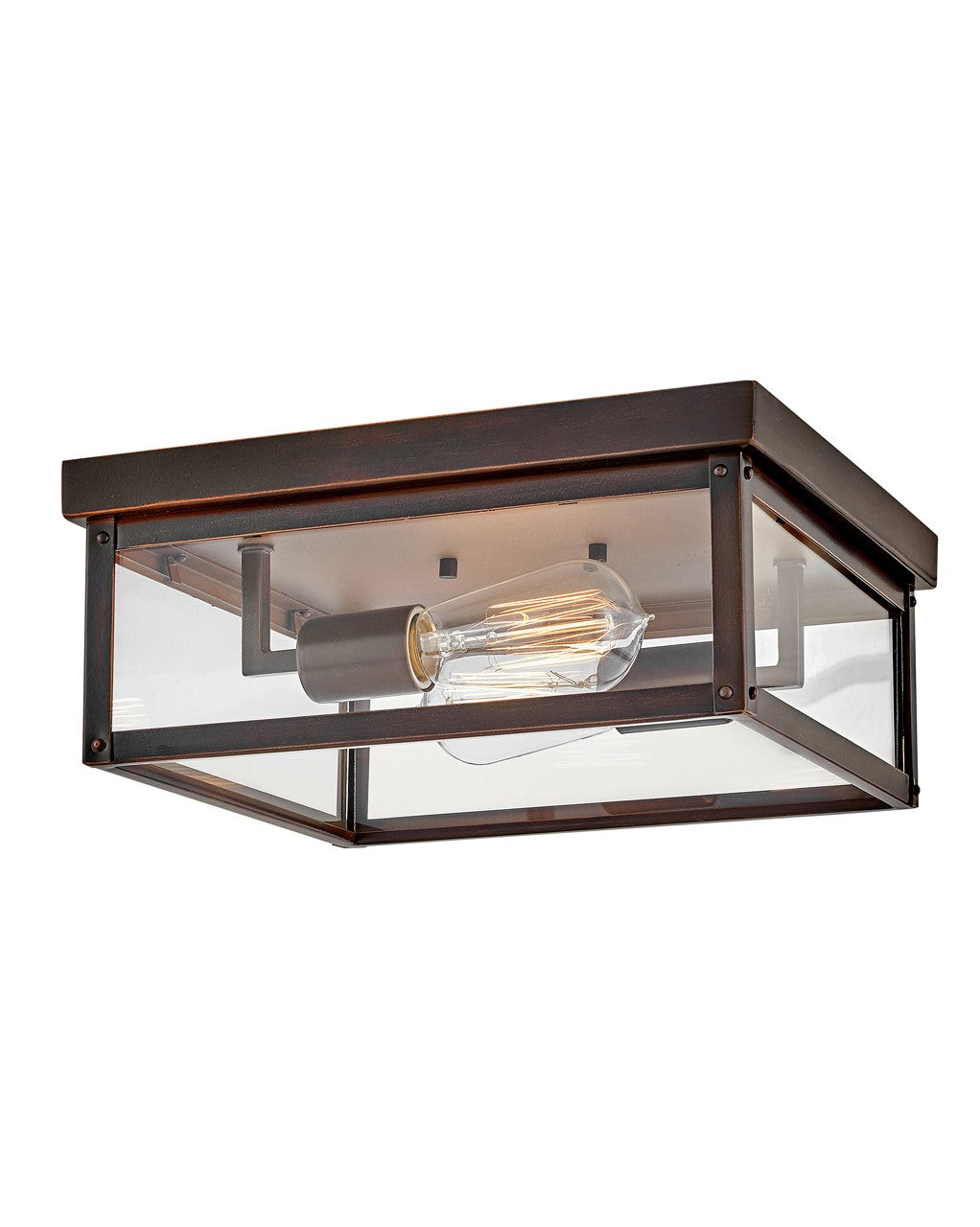 Beckham LED Flush Mount Ceiling Light Fixture - Blackened Copper Finish - Modern Lighting for Bedroom, Kitchen, Hallway & Living Room