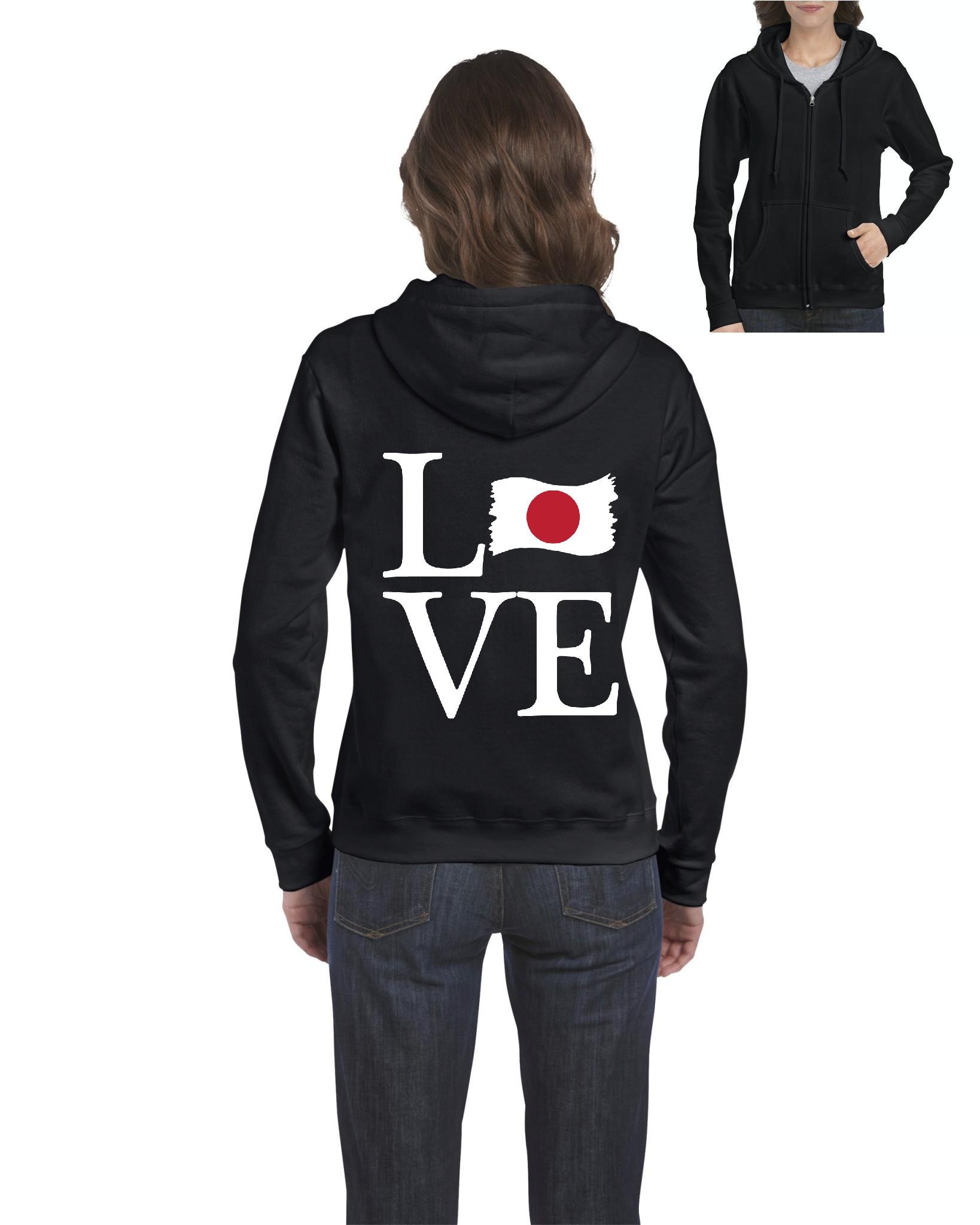 Japan Flag Zip Up Sweater for Women - Stylish Travel Gift & Casual Wear - Perfect for Holidays, Sightseeing & Everyday Fashion