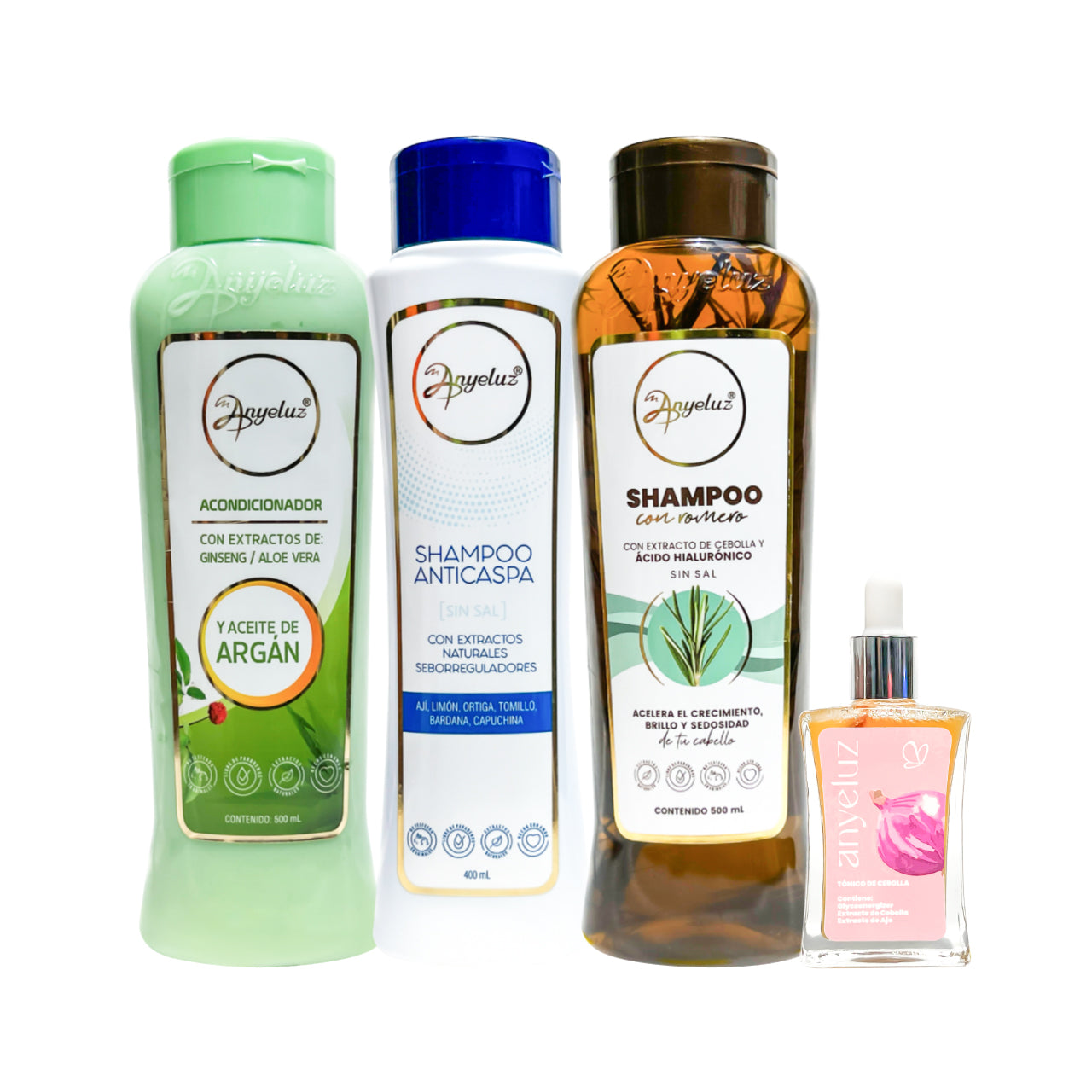 Anyeluz Anti-Dandruff & Hair Growth Kit - Natural Scalp Treatment for Healthy Hair - Perfect for Daily Use at Home or Salon