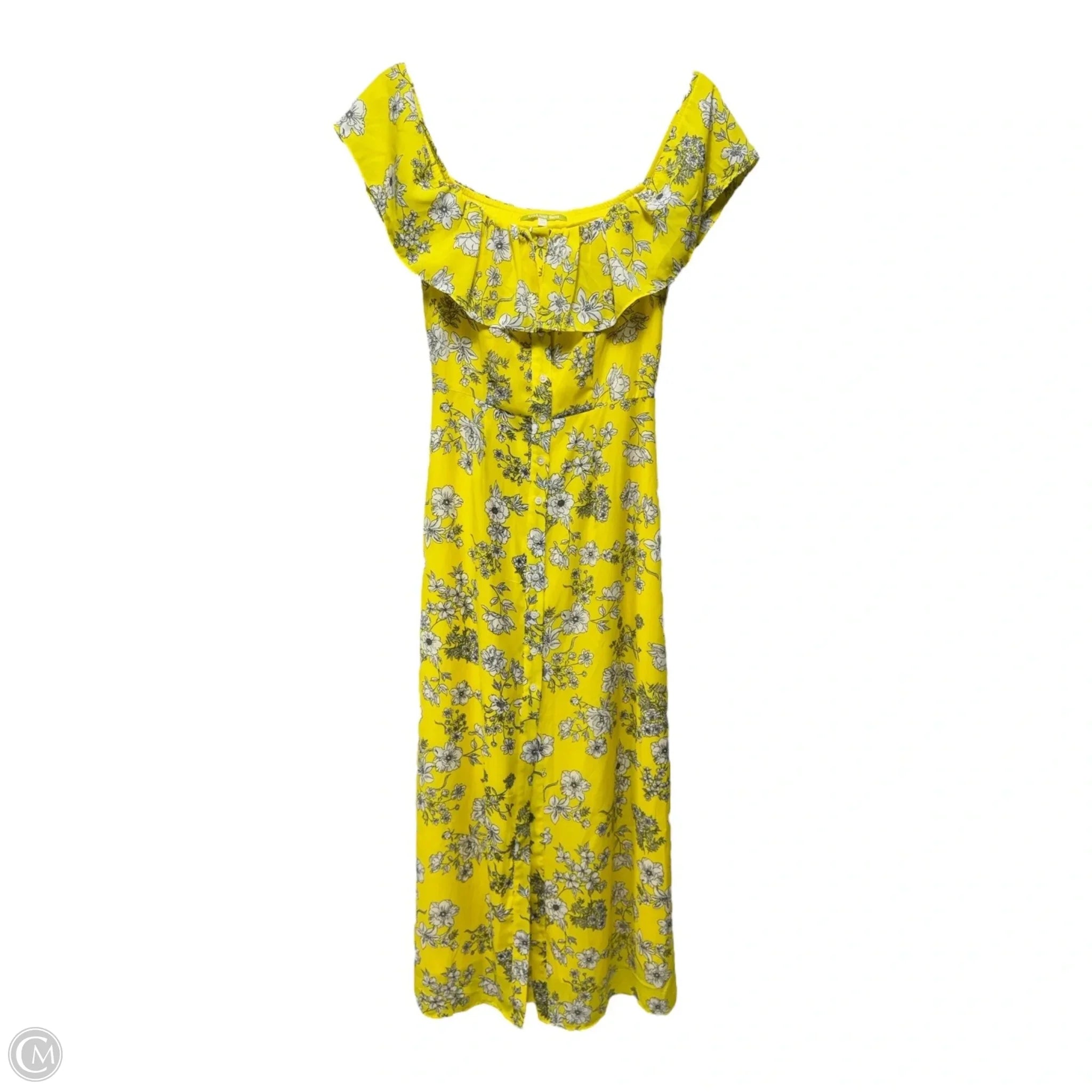 Gianni Bini Aida Dress in Bright Eyed Yellow - Women's XS Size Floral Summer Dress for Parties, Weddings & Beach Vacations