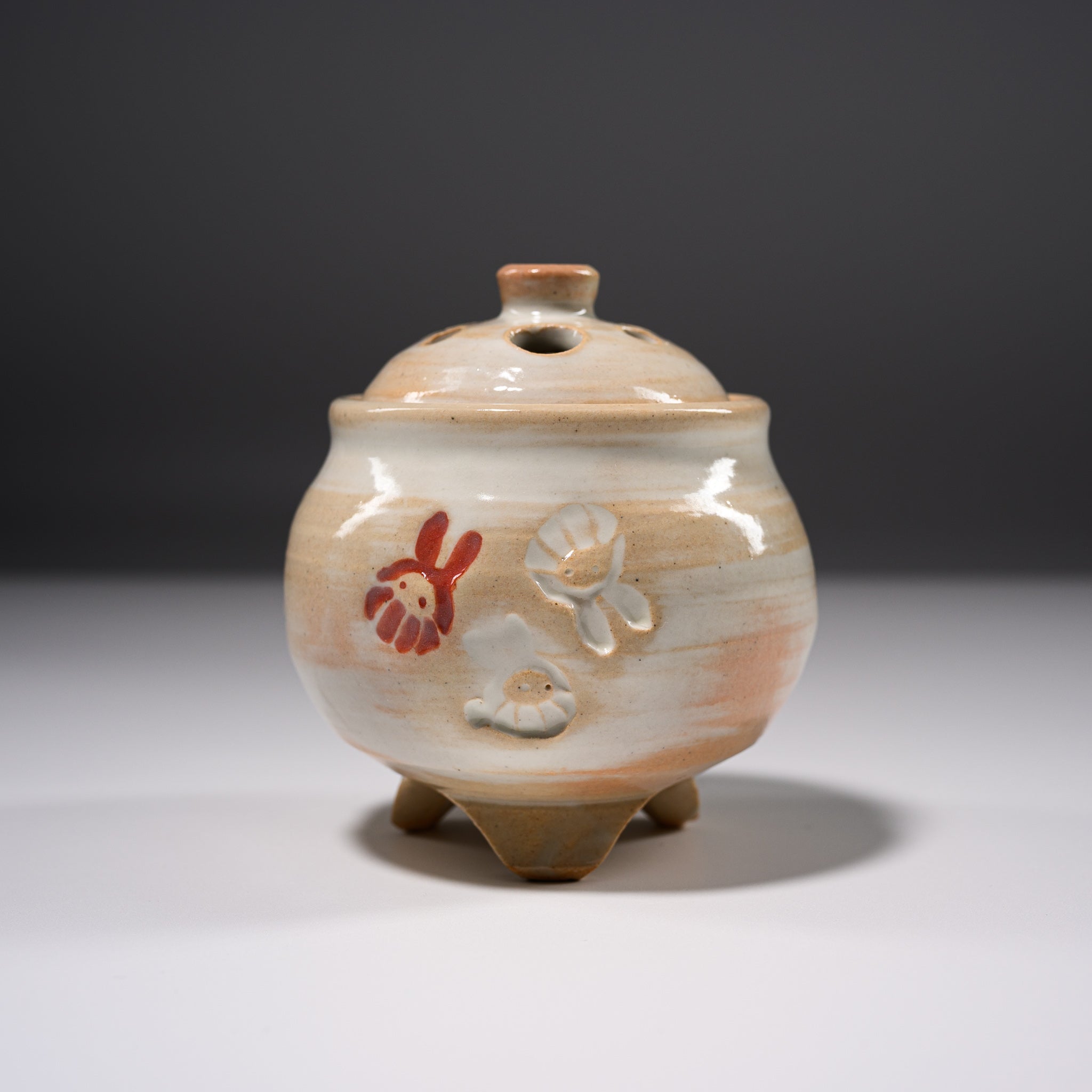 Premium Kyo Kiyomizu Ware Ceramic Incense Burner - Daruma Rabbit Design - Authentic Japanese Zen Home Decor for Meditation & Relaxation Spaces